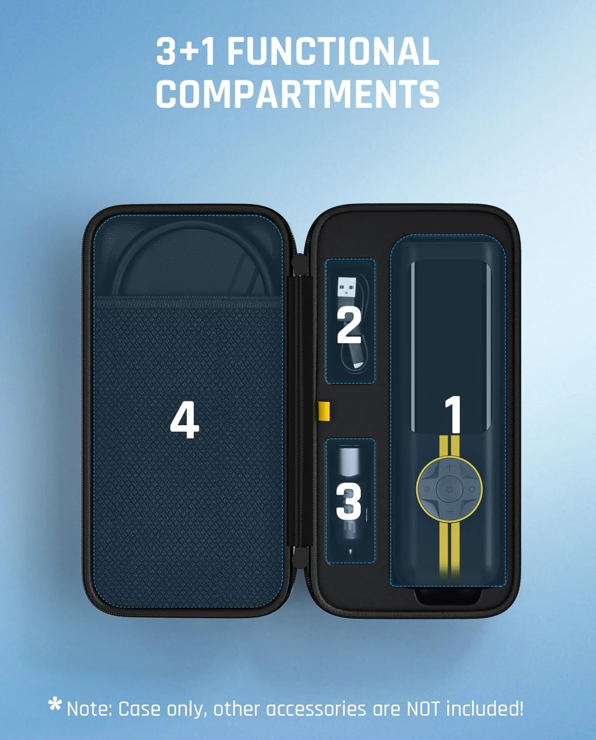 Fanttik X8 APEX y S100 - Funda de protección portátil de etilvinilacetato (EVA), bolsa de almacenamiento oficial personalizada X8 APEX, inflador de neumáticos, tubo de aire, adaptador de cargador y