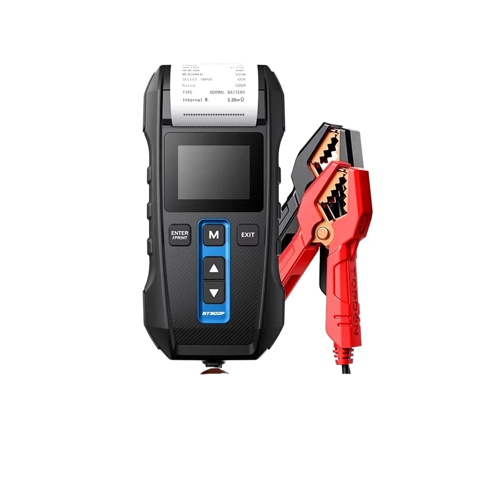 Comprobador de batería BT300P con Impresora, Prueba Carga Coche 12 V for Motocicleta, analizador Arranque y automática