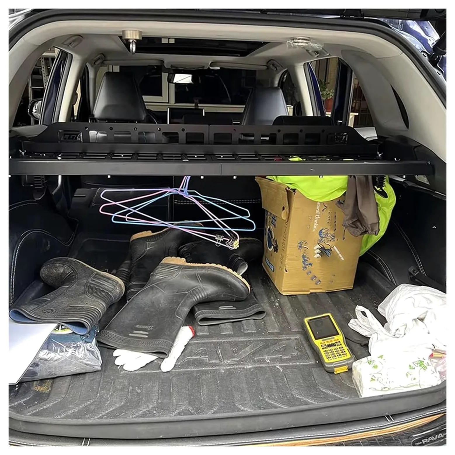 Coche Maletero Cubierta para Toyota para RAV4 2019-2024 Maletero Trasero Estantes Almacenamiento Equipaje Estante Organizador Cartel Colgar Panel Molle Carga Retráctil