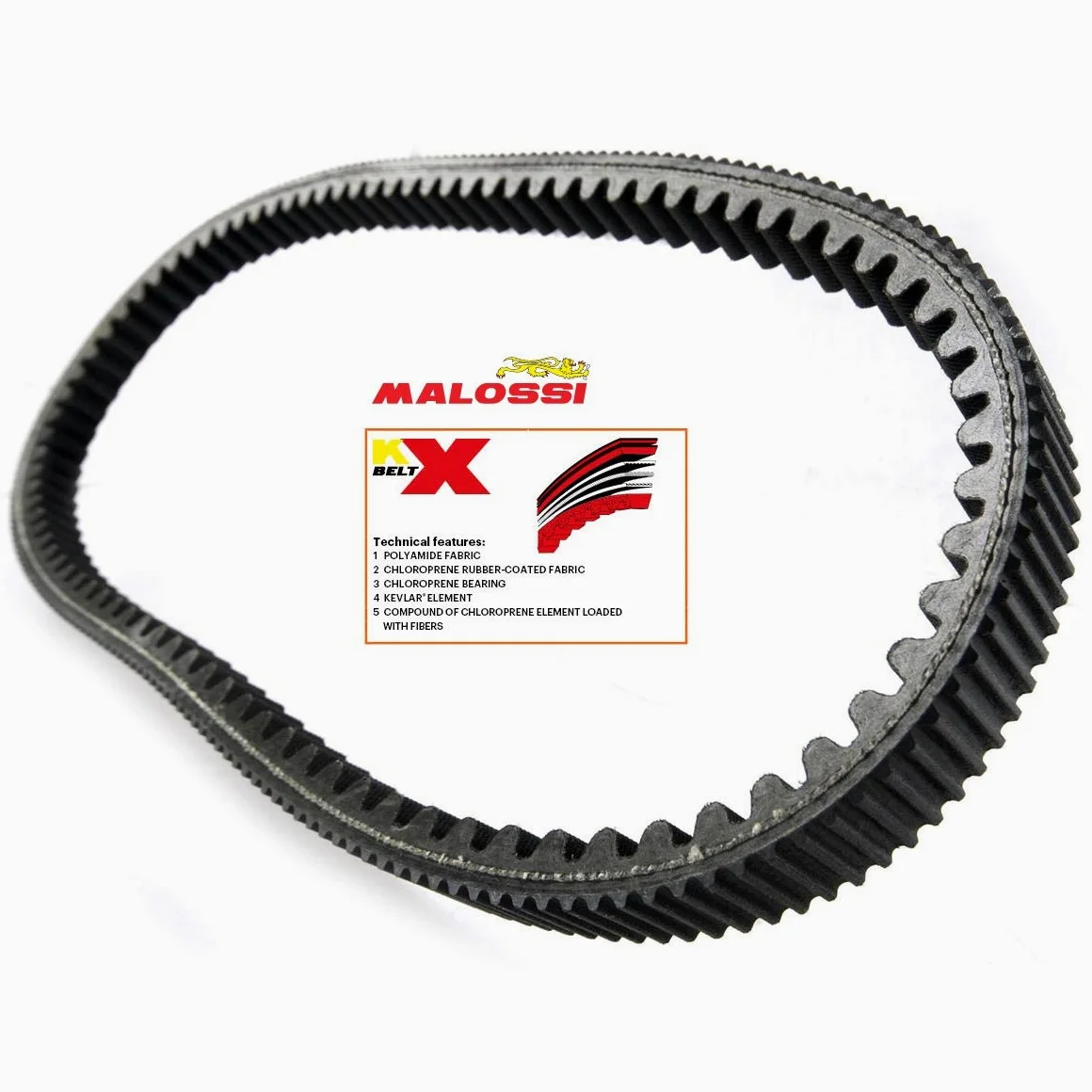 Correa de transmisión Malossi para scooter Aprilia 200 Atlantic 4T Lc 824x22x13