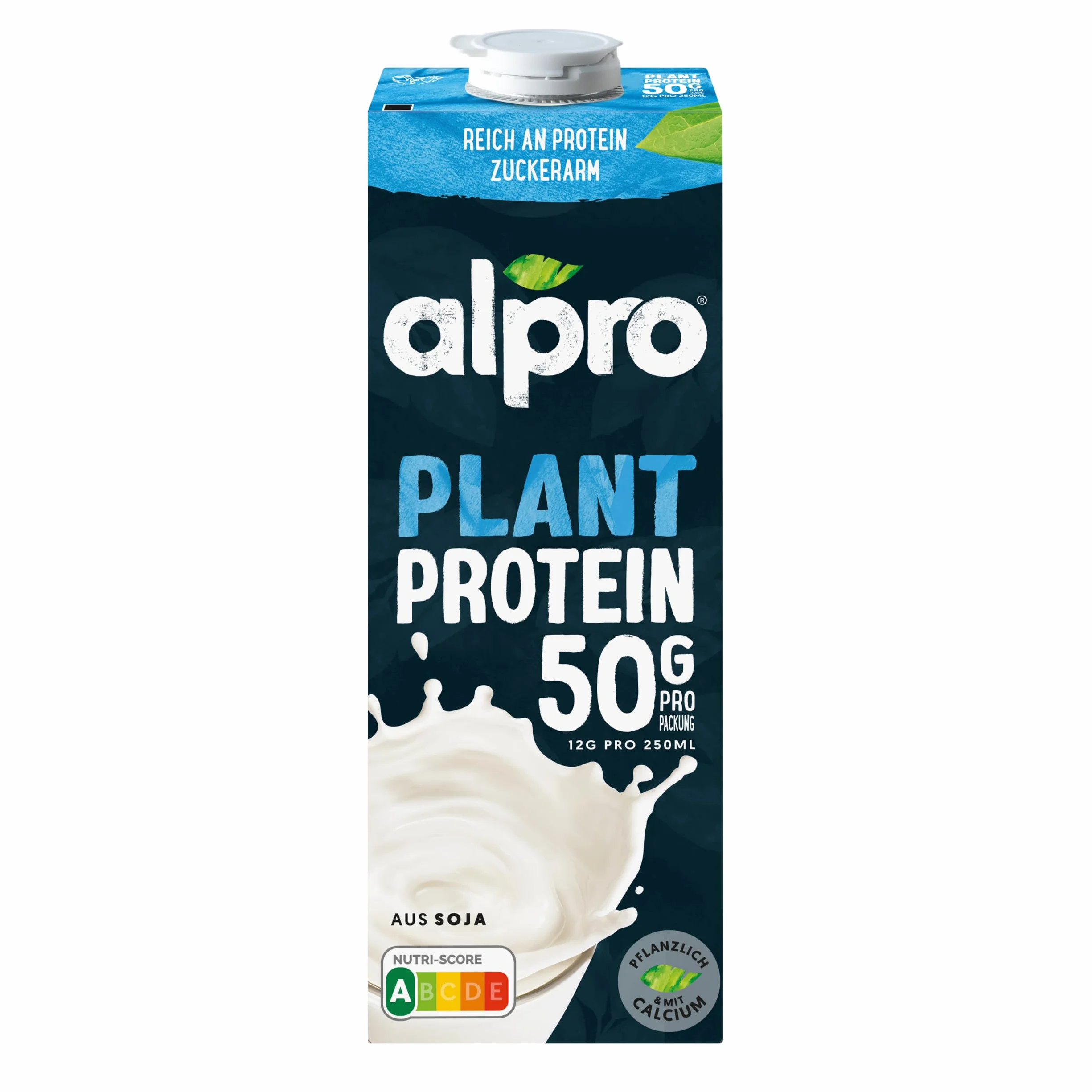 Alpro SOYA Bebida de larga duración proteínas 1 litro 50 g proteína por paquete alternativa leche vegana sin lácteos paquete de 8