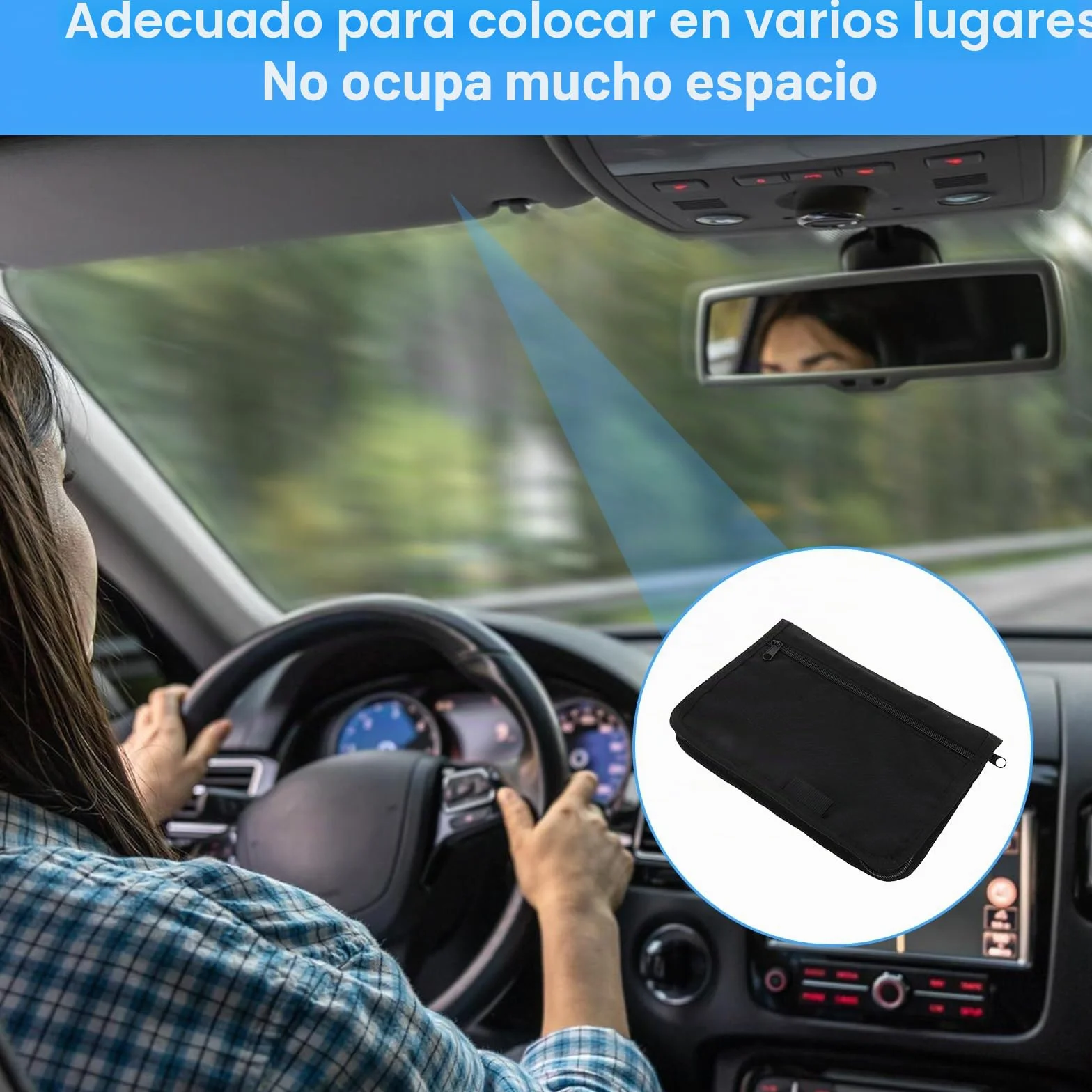 Carpeta para vehículos Carpeta para documentos A5, 24 x 17,5 cm Organizador de guantera para automóvil con múltiples compartimentos, para guardar cheques, facturas, recibos y billetes