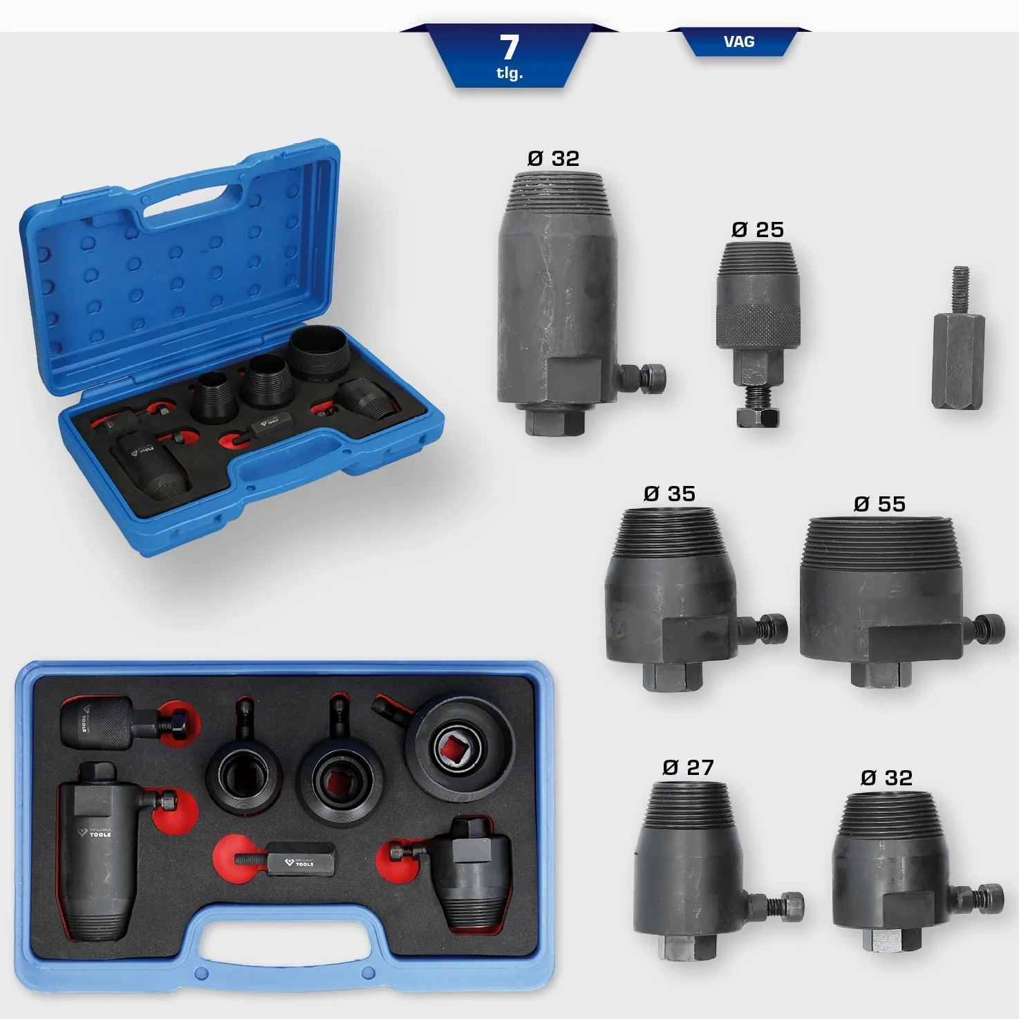 BRILLIANT TOOLS BT542070 Juego de extractores de retenes radiales de cigüeñal/árbol de levas para VAG [Powered by KS TOOLS]