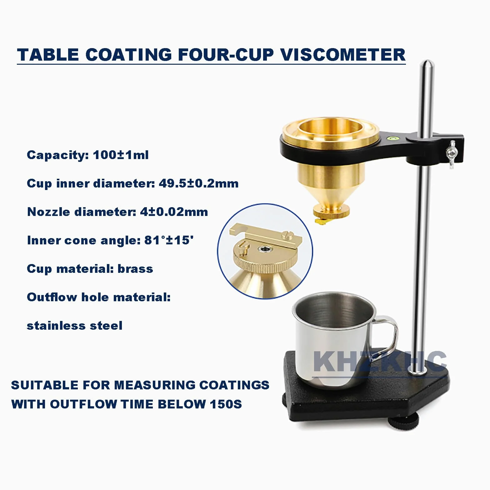 Viscosímetro Flow Cup para una medición precisa de la viscosidad, ideal para pruebas de pintura y barniz