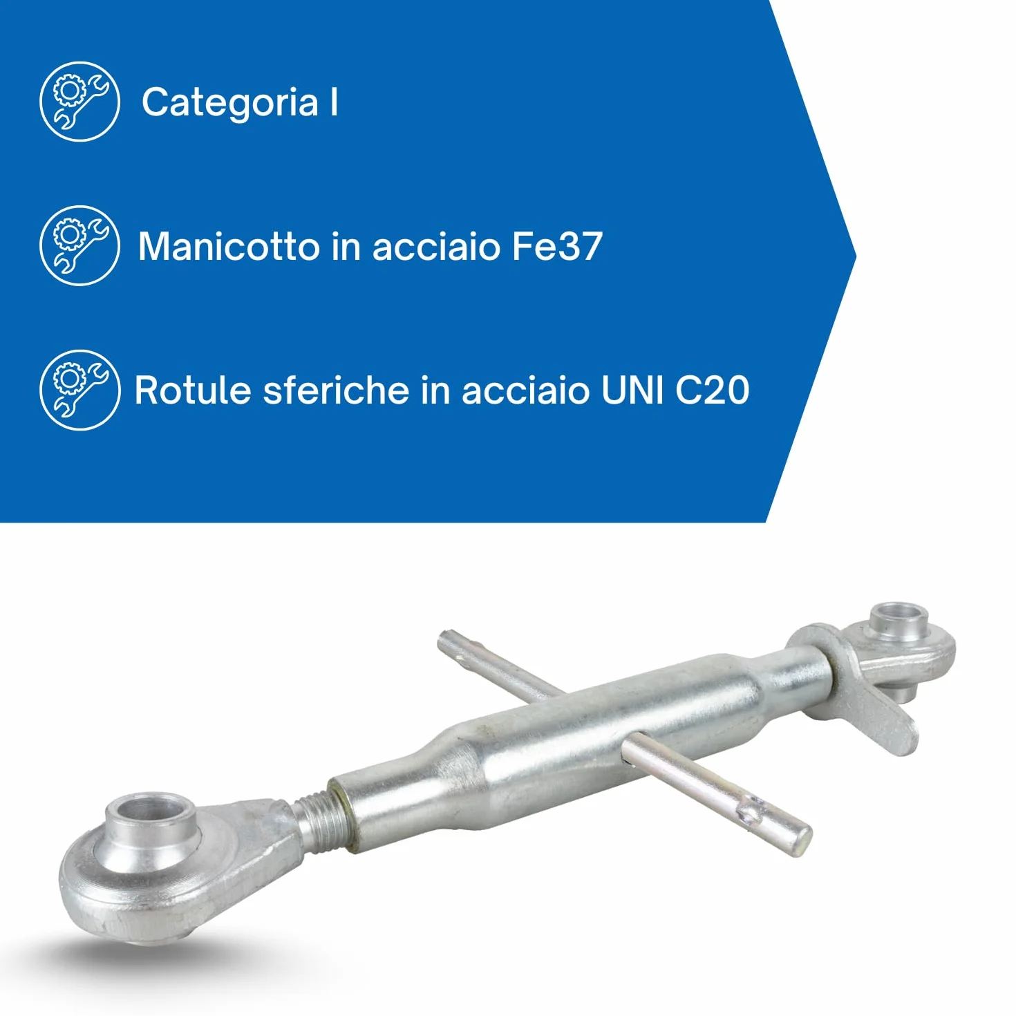 Ama Tercer punto para el gato tractor. I: Longitud de puntada superior básica 330-490 mm, compatible con Goldoni y Same