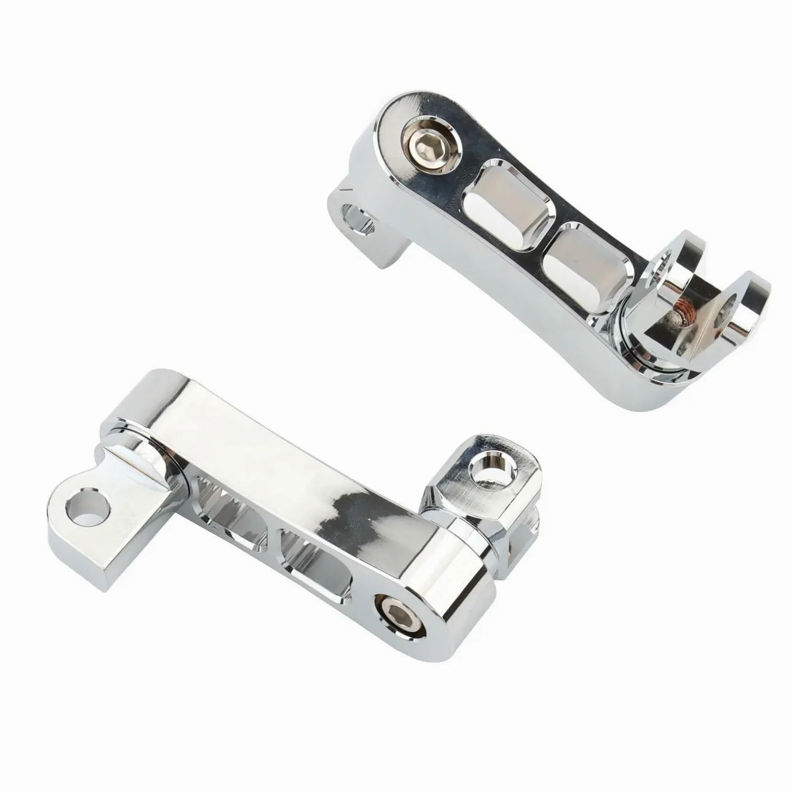 Reposapiés Ajustables Para Motocicleta, Abrazadera Para Pie, Soporte Para Extensiones, Kit De Montaje, Clavijas Para Carretera, Macho Estriberas(Chrome)