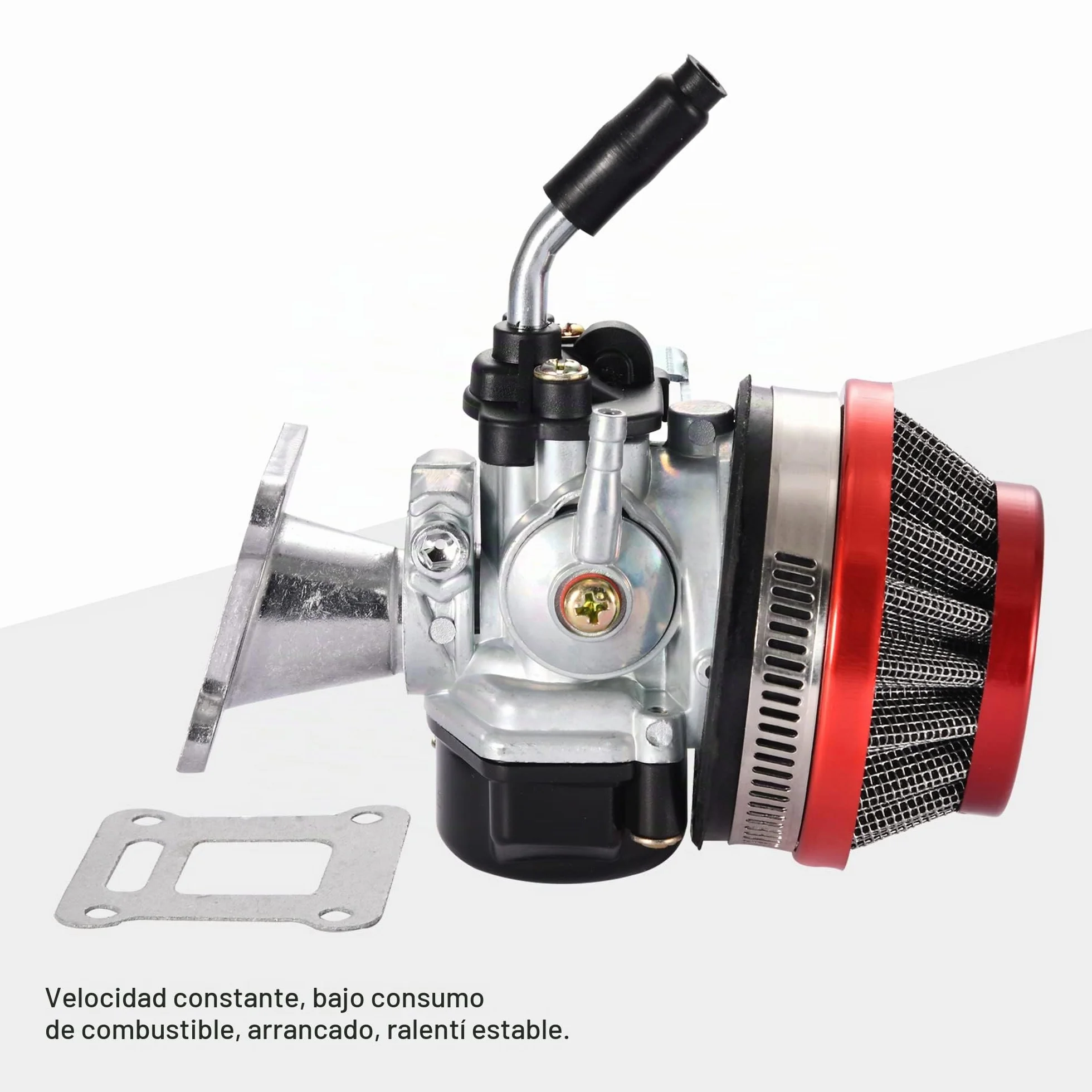 GOOFIT 44mm Cilindro Carburador Filtro de Aire Bobina de Encendido Conjunto de Gran Orificio Kit Superior de Pistón Reemplazo para 47cc 49cc 50cc 53cc 54cc Bolsillo Bicicleta ATV CRX50 Coyote Rojo