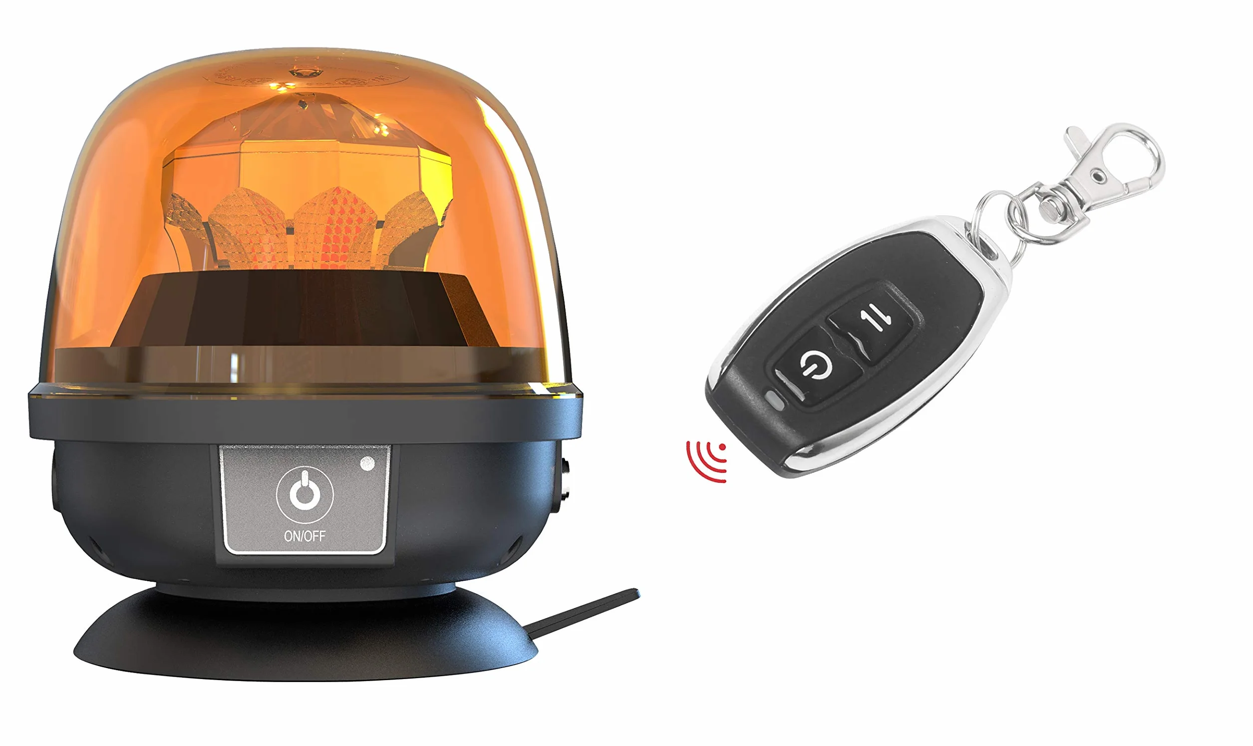 Ryme Automotive Rotativo LED R65 28W Batería Li-ion Incluye Mando control Remoto Batería Recargable Autónomo Emergencia Ambar Magnético