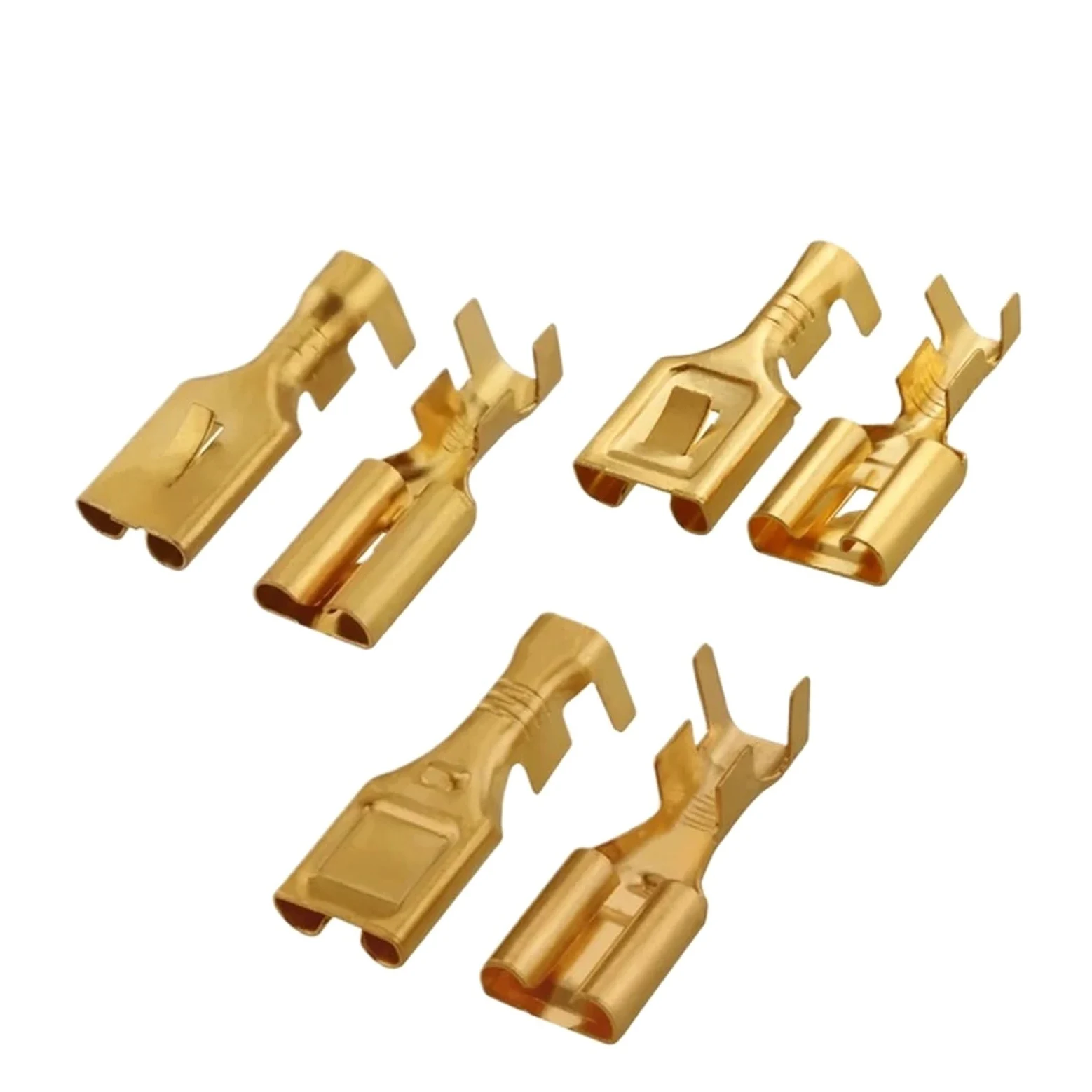 Terminal de engarzado Dorado de latón, Conector de prensado en frío, DJ625-7.8X0.8C, DJ623-E7..8, 7,8mm, for Coche(Female A,500 Pcs)