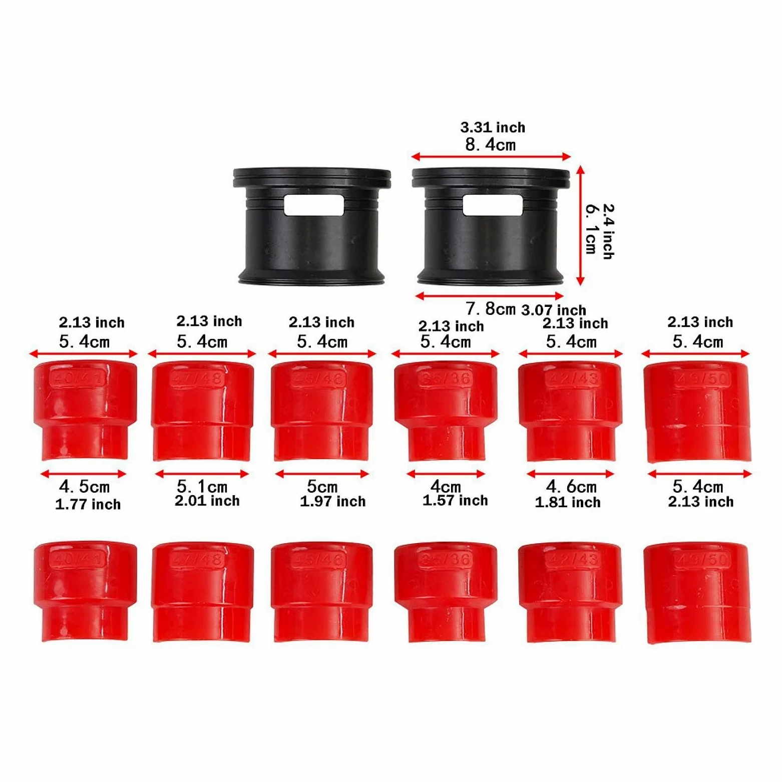 F Fityle Kit de Herramientas para Instalar retenes de Horquilla de Motocicleta, Universal, portátil, Profesional, 14 Piezas, 35 mm-50 mm