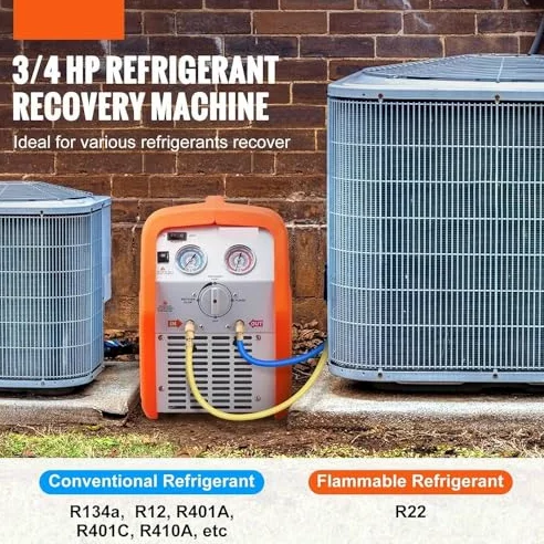 Máquina portátil de recuperación de refrigerante para HVAC, herramienta de recuperación eficiente de CA para refrigerante líquido