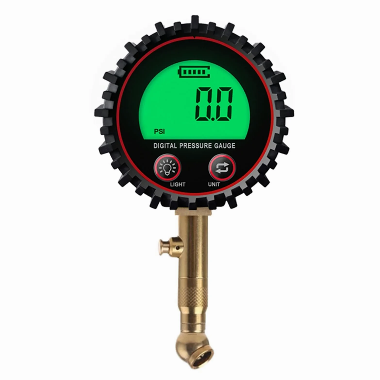 AGAATI Manómetro Digital para neumáticos, Mandril de Aire y Accesorios para compresores, Pantalla LCD, Foco LED Resistente, 255PSI