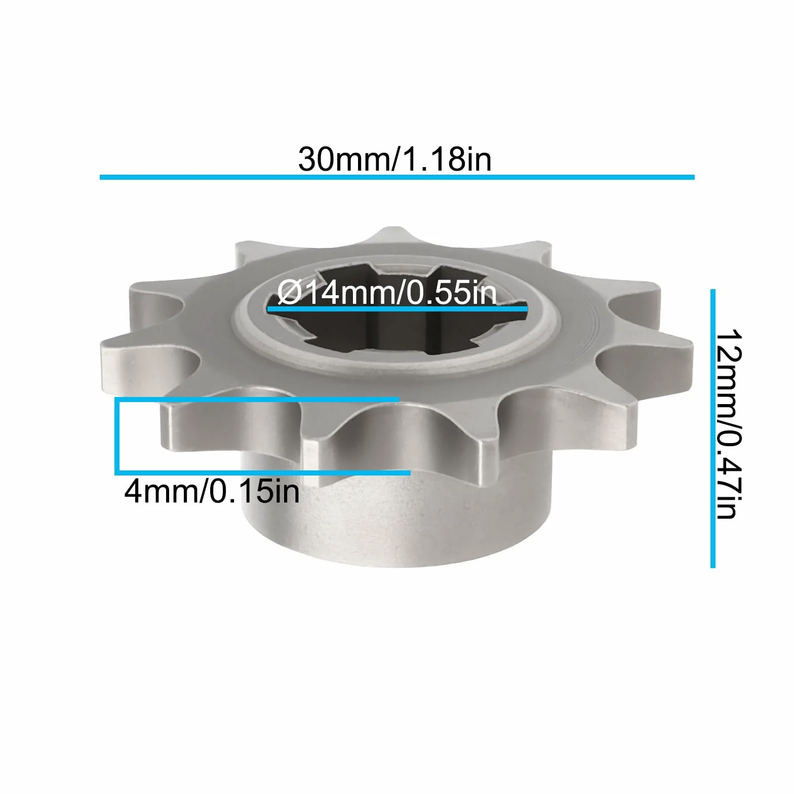 2 Engranajes de Transmisión 11T T8F para Minimotos Motocross Y Quads 14 X 30 Mm/4 X 12 Mm.