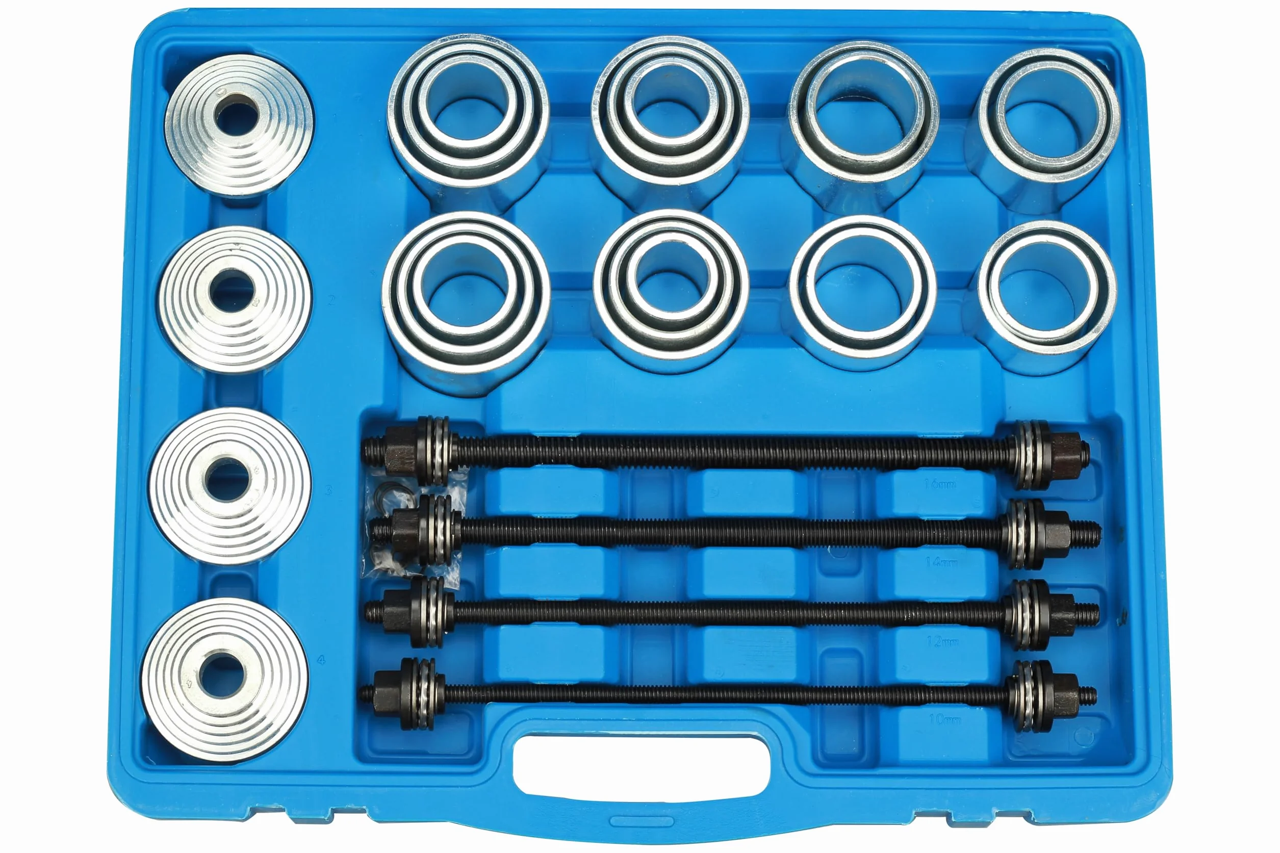 BOOMSTART Juego de rodamientos silenciosos de 28 piezas, prensa de rodamientos de rueda, kit de herramientas de bujes extractores con caja de almacenamiento, extractor, instalador para coche, camión y