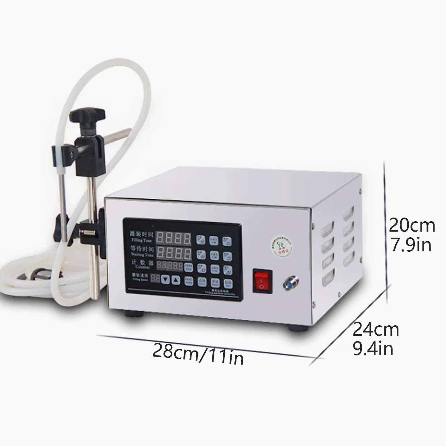 Llenadora de líquidos de 5 a 3500 ml, 3,2 l/min, con Control Digital, automática/Manual, con Bomba de diafragma, para Agua, café y Bebidas.