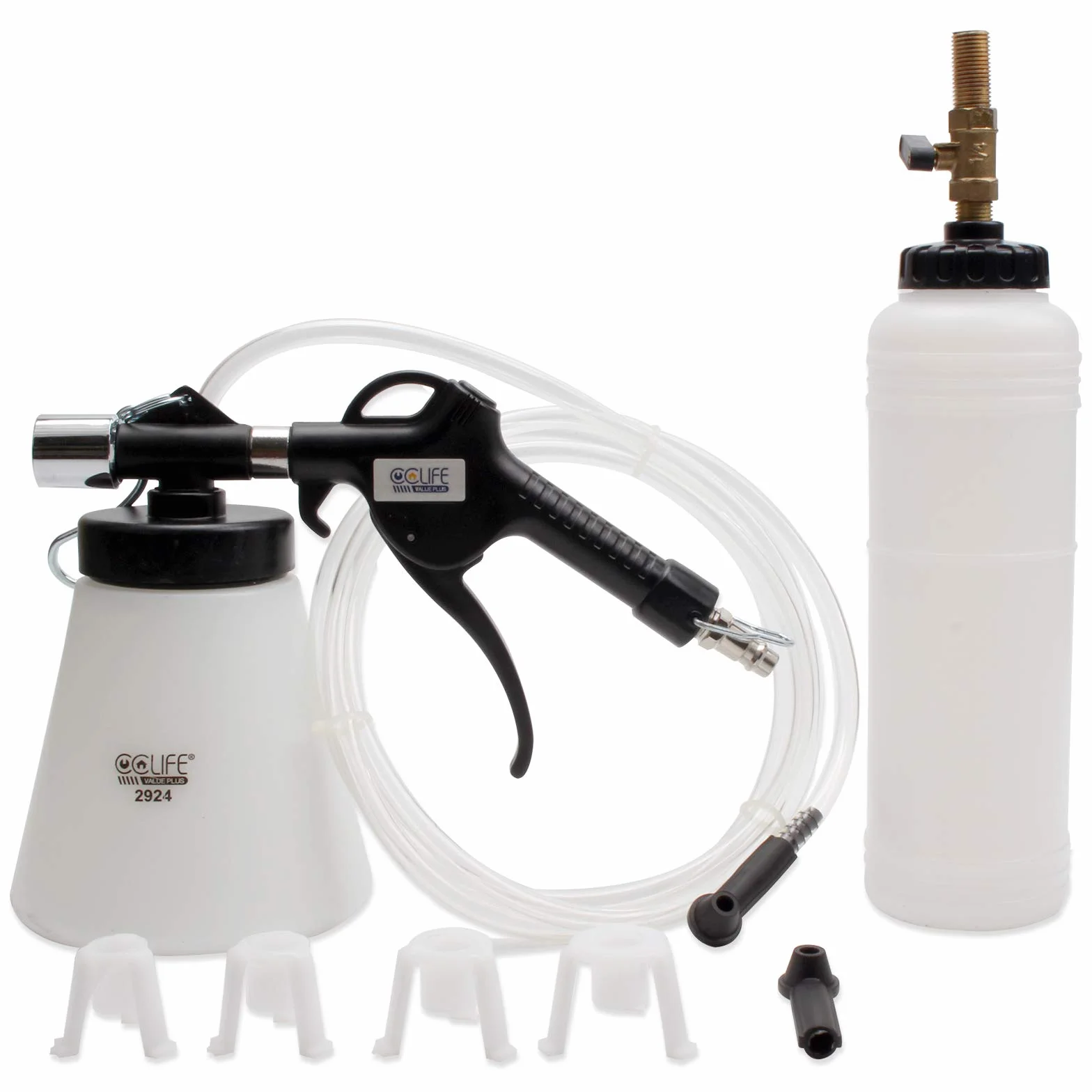 CCLIFE 0,75L Purgador Frenos Coche Aire Comprimido, con 1L Dispensador