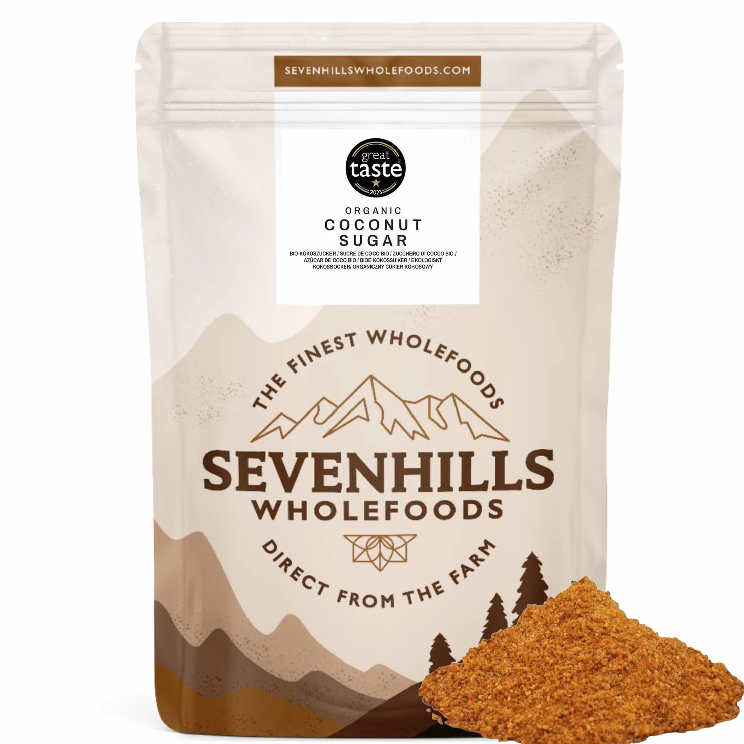 Azúcar de Coco Orgánico 1.8 kg de Sevenhills Wholefoods Bajo Índice Glucémico para Repostería