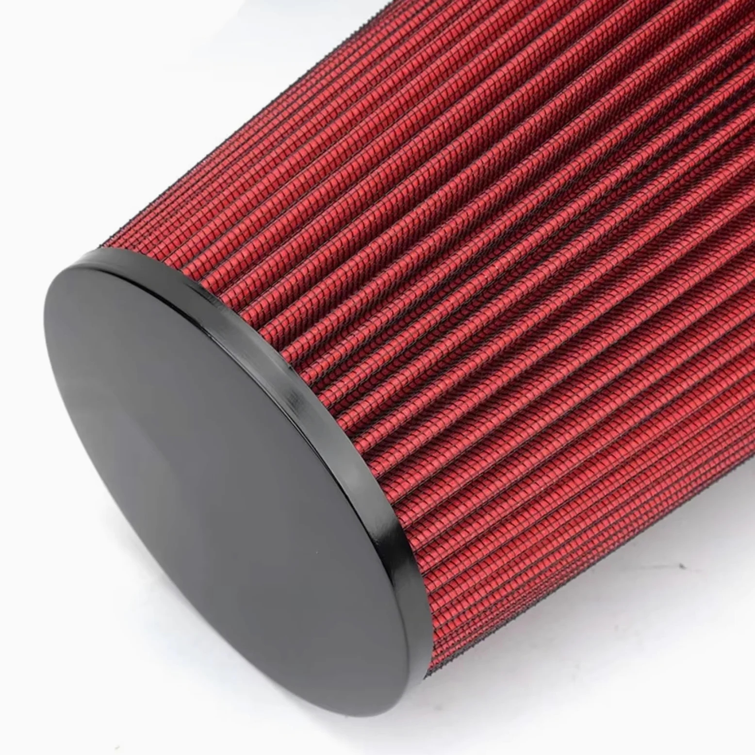 150 Mm/6 Pulgadas Filtro De Aire Cónico Universal Flujo filtro de aire motor | Filtro frío lavable de la entrada de aire del motor del coche de carreras del tubo de entrada en frío(Red)