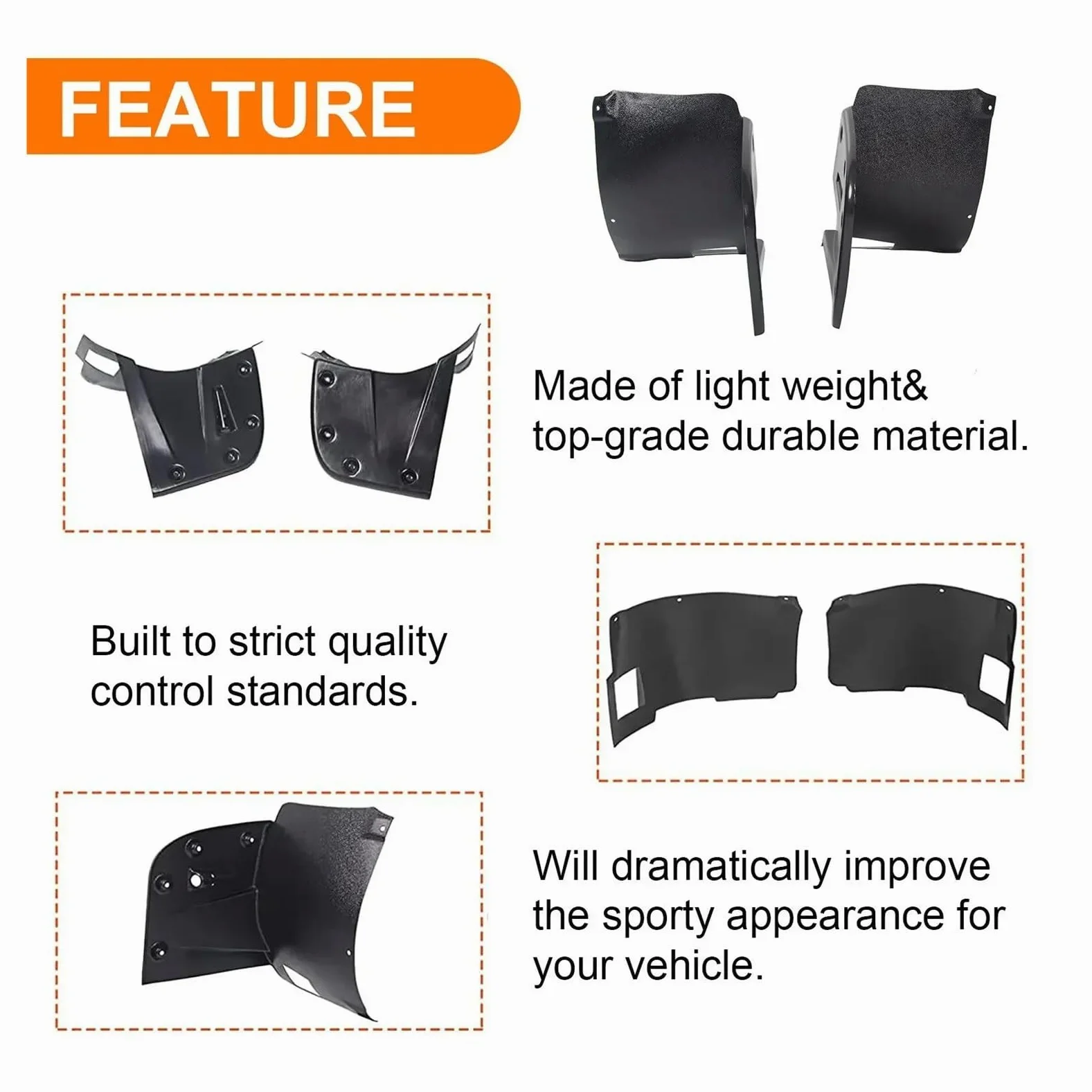 Compatible con BMW E39 M5 M 1996-2004. Guardabarros, paneles de protección contra salpicaduras, molduras, guardabarros de rueda.