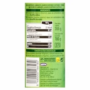 Champiñones laminados Hacendado Bote 355 g Pack 2