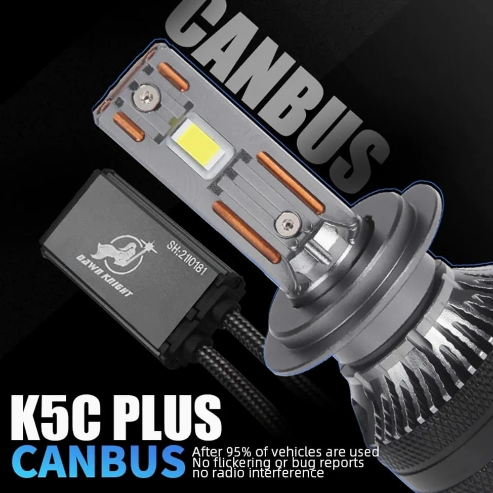Bombilla LED for faros delanteros de coche, 140 W, K5C PLUS, H7, H11, H1, H4, 4300 K, LED HB3, HB4, doble tubo de cobre, kit de luces LED for coche, 12 V, 2 unidades(4300K White Yellow,9012(HIR2))