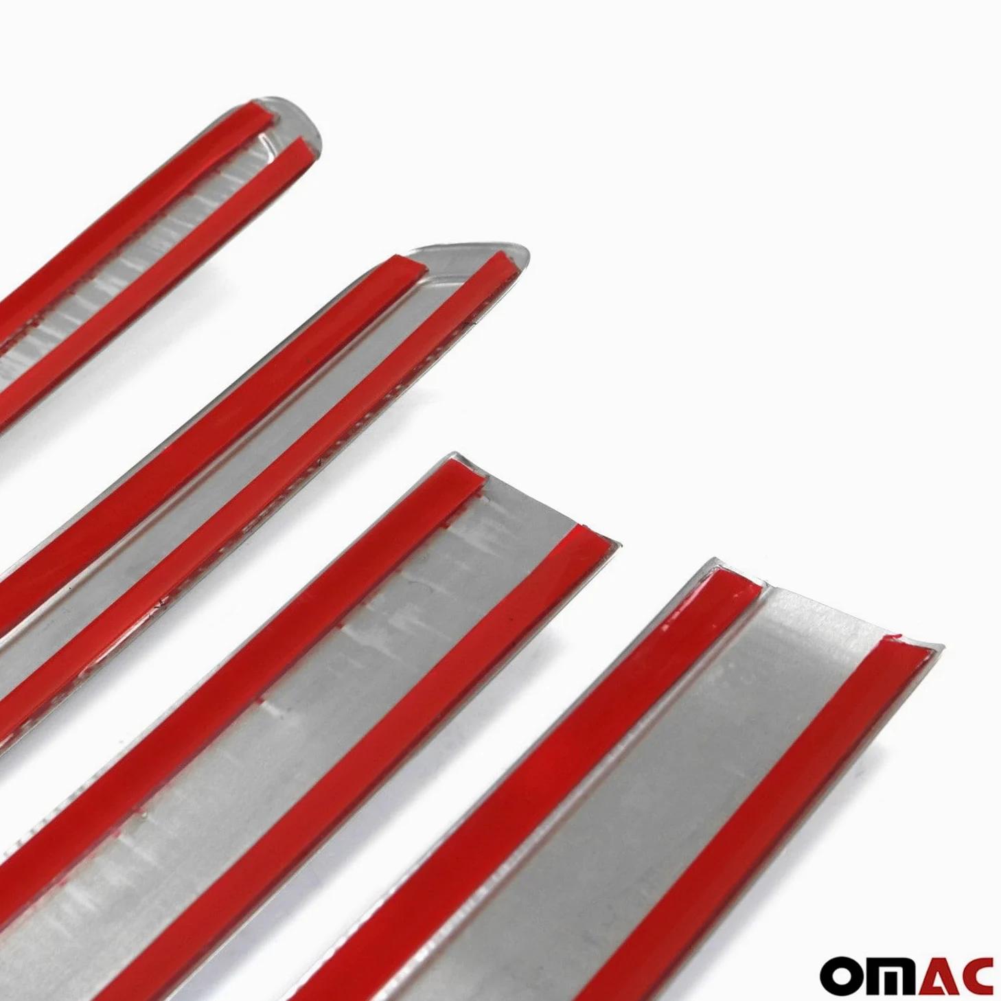 OMAC 5003131 Listón embellecedor/protector puerta Puerta vehículo ambos lados cromo Compatible con NISSAN NP300 Navara Pick-up D23 NP300 Navara Pick-up D40