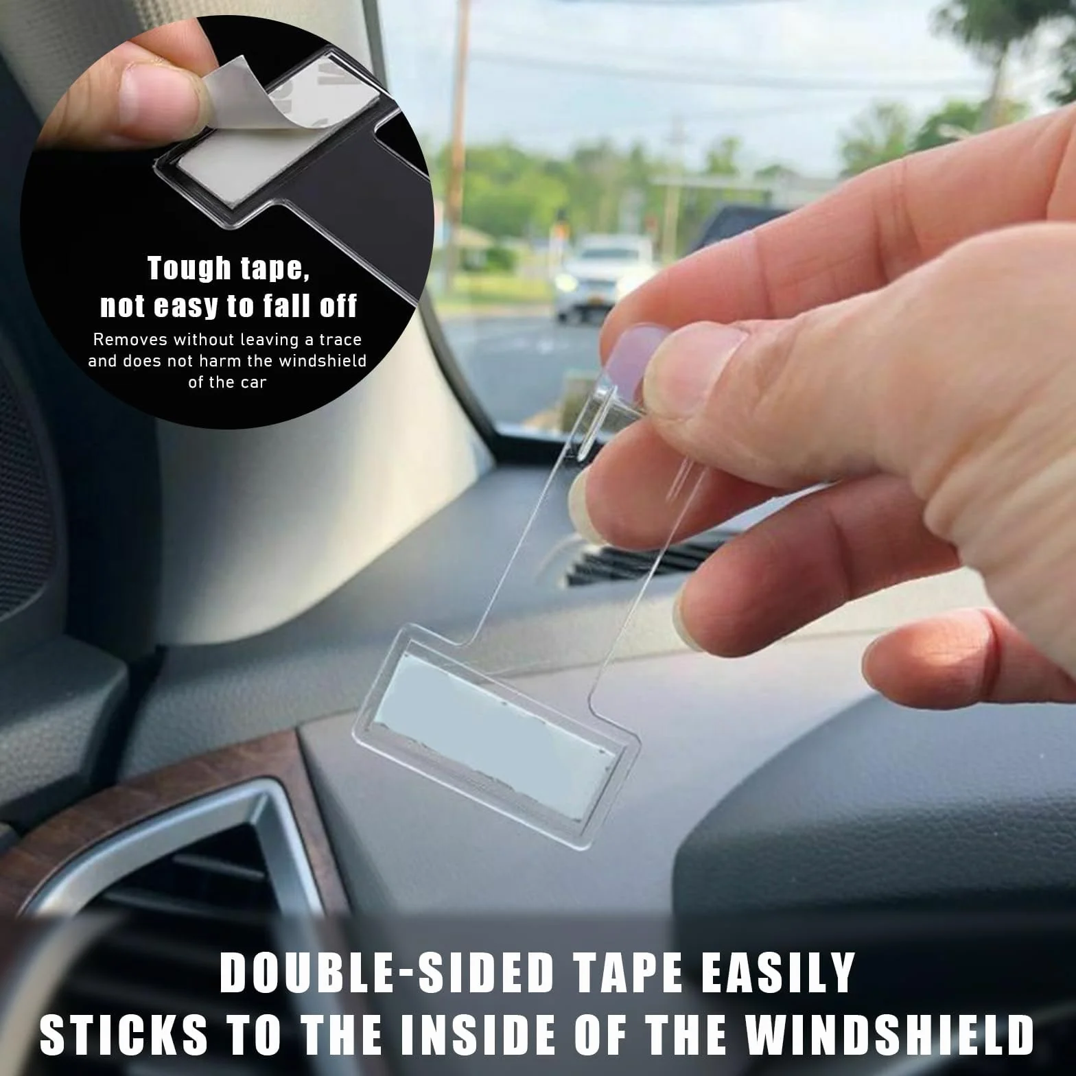 6 Piezas Clip para Boletos de Parabrisas, Autoadhesivos Car Ticket Holder, Transparentes Soportes para Billetes de Aparcamiento, para Ticket de Coche, Permisos de Estacionamiento