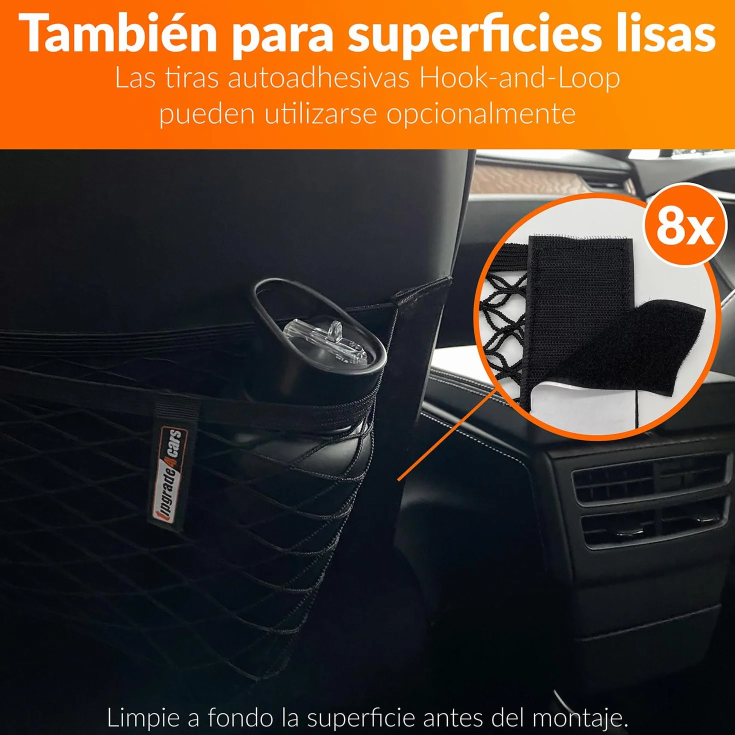 Upgrade4cars Red de Maletero para Coche | 4 Redes Portaobjetos 40 x 25 cm Pequeño y Útil | Bolsa Malla Baul Elastica | Accesorios Coches Interior