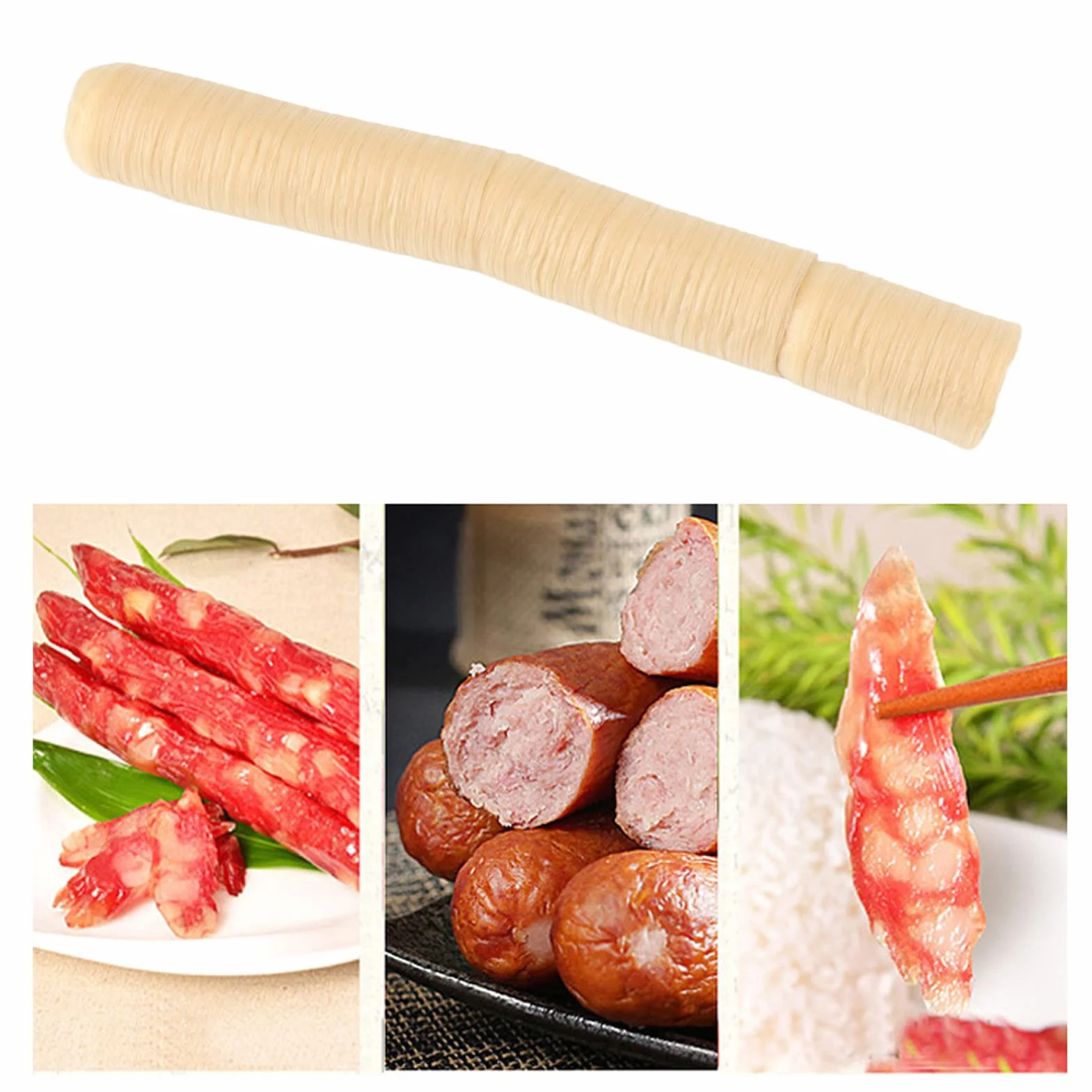 Tripa De Colágeno Comestible Para Salchicha Ahumada Tubo De Tripa De Salchicha De Cerdo Seco