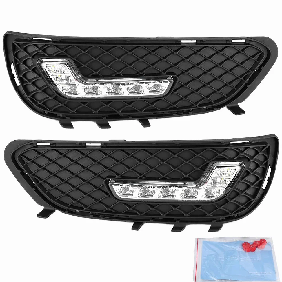 Luces de circulación diurna integradas DRL, luz de circulación diurna LED DRL en forma de L aptas para Clase E W212 E180 E200 E260 E320 E400 2009-2010