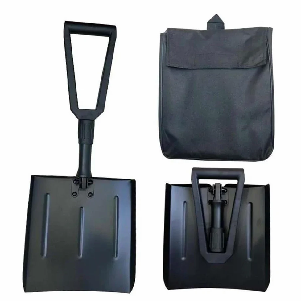 Rascador de hielo para coche Pala De Nieve De Emergencia Para Coche, Pala De Nieve Plegable Aluminio, Pala Utilitaria Deportiva Ligera Con Bolsa Para Coche Camping Al Aire Libre Rascadores de hielo pa