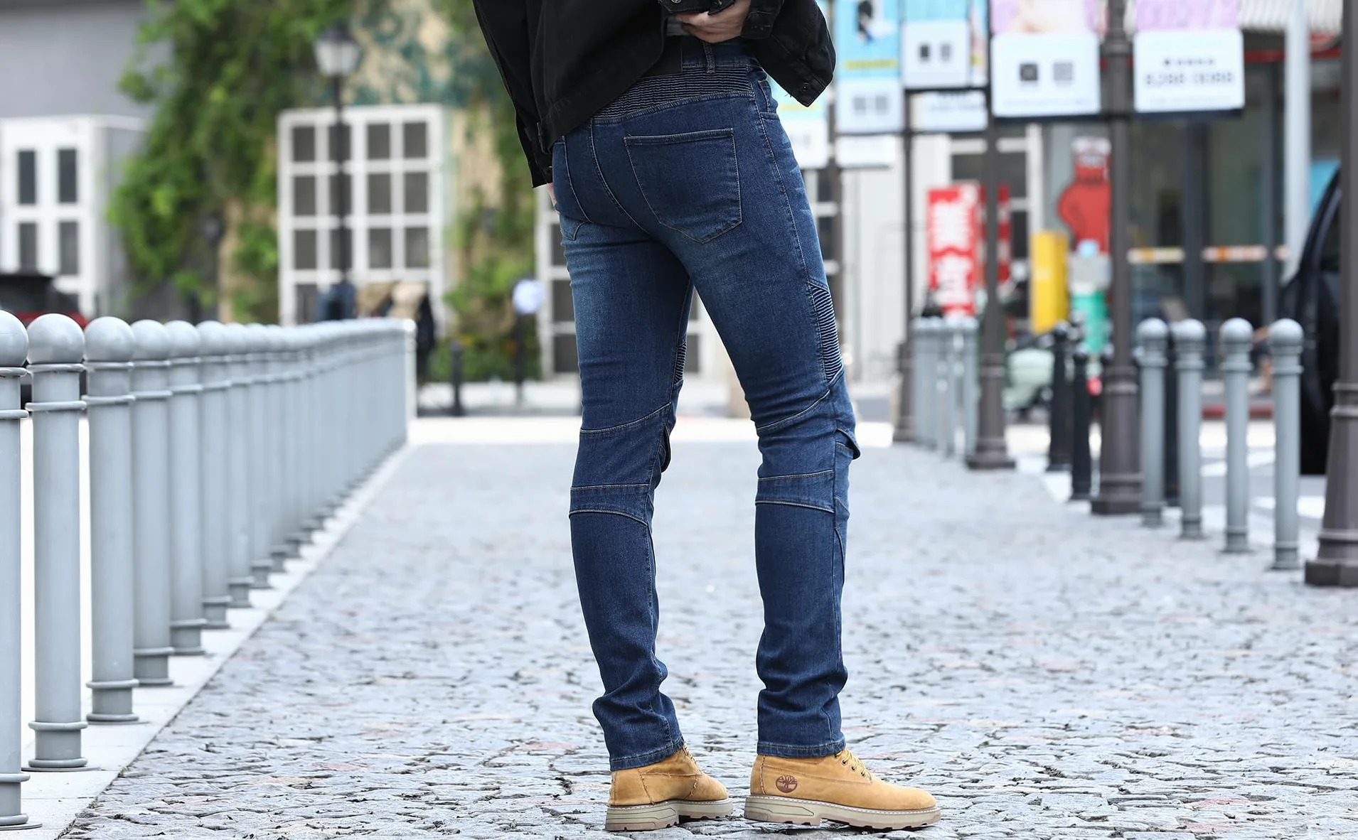 CTBQiTom Vaqueros de Moto para Hombre con Fibra de aramida y protección CE, Tejido Vaquero elástico para Mayor Comodidad