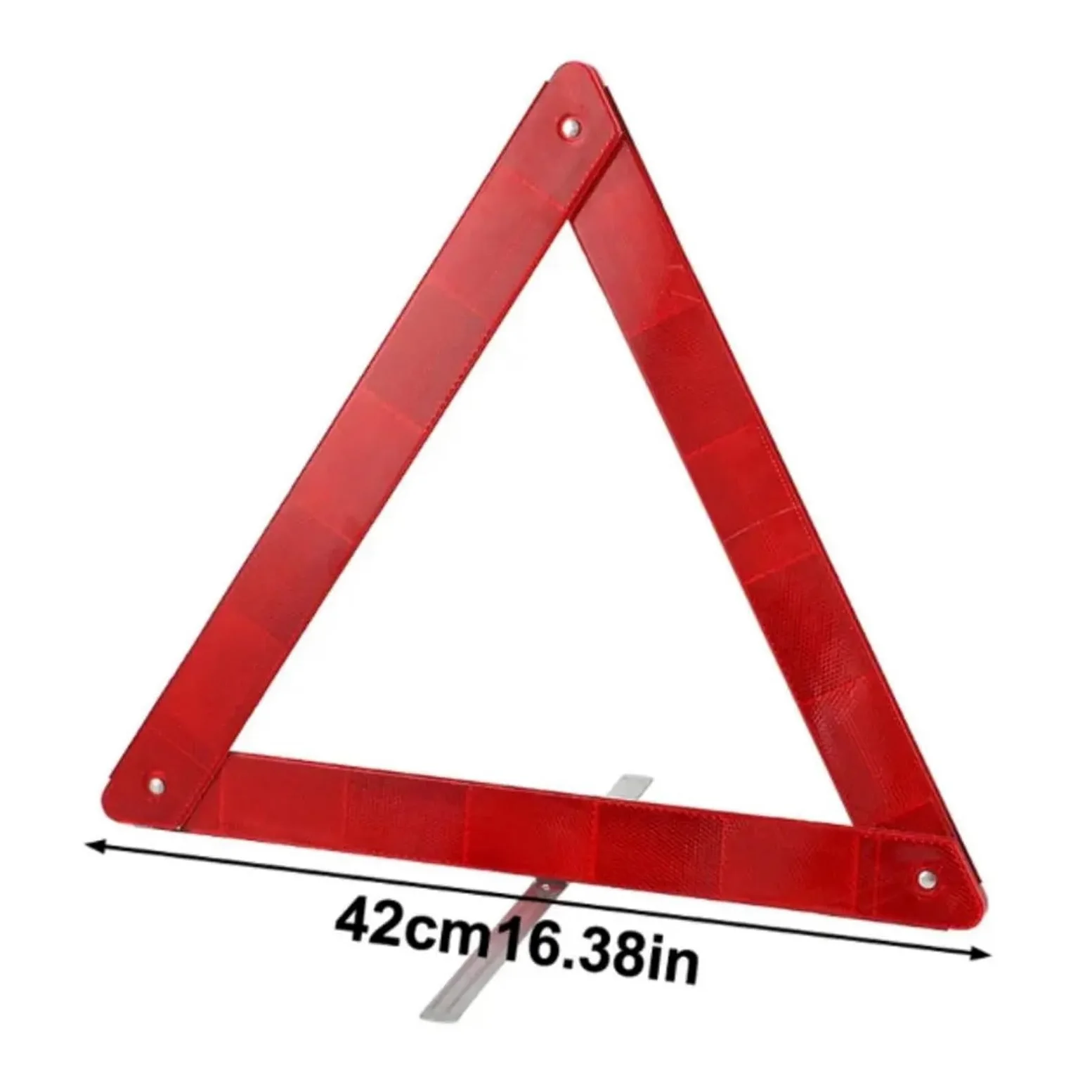 Triángulo Reflectante de Advertencia Emergencia, Soporte Metal, señal Parada plegada, triángulo, Juego 2 uds. Plegable para Advertencia