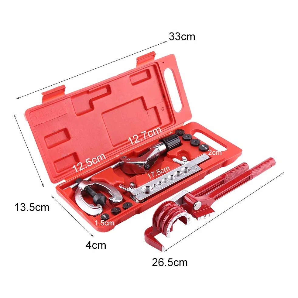 Kit de Abocardado de Tubos de 11 Piezas, Abocardador de Reparación de Tubos de Combustible de Frenos con Juego de Herramientas para Doblar Cortadores, Línea Automotriz con