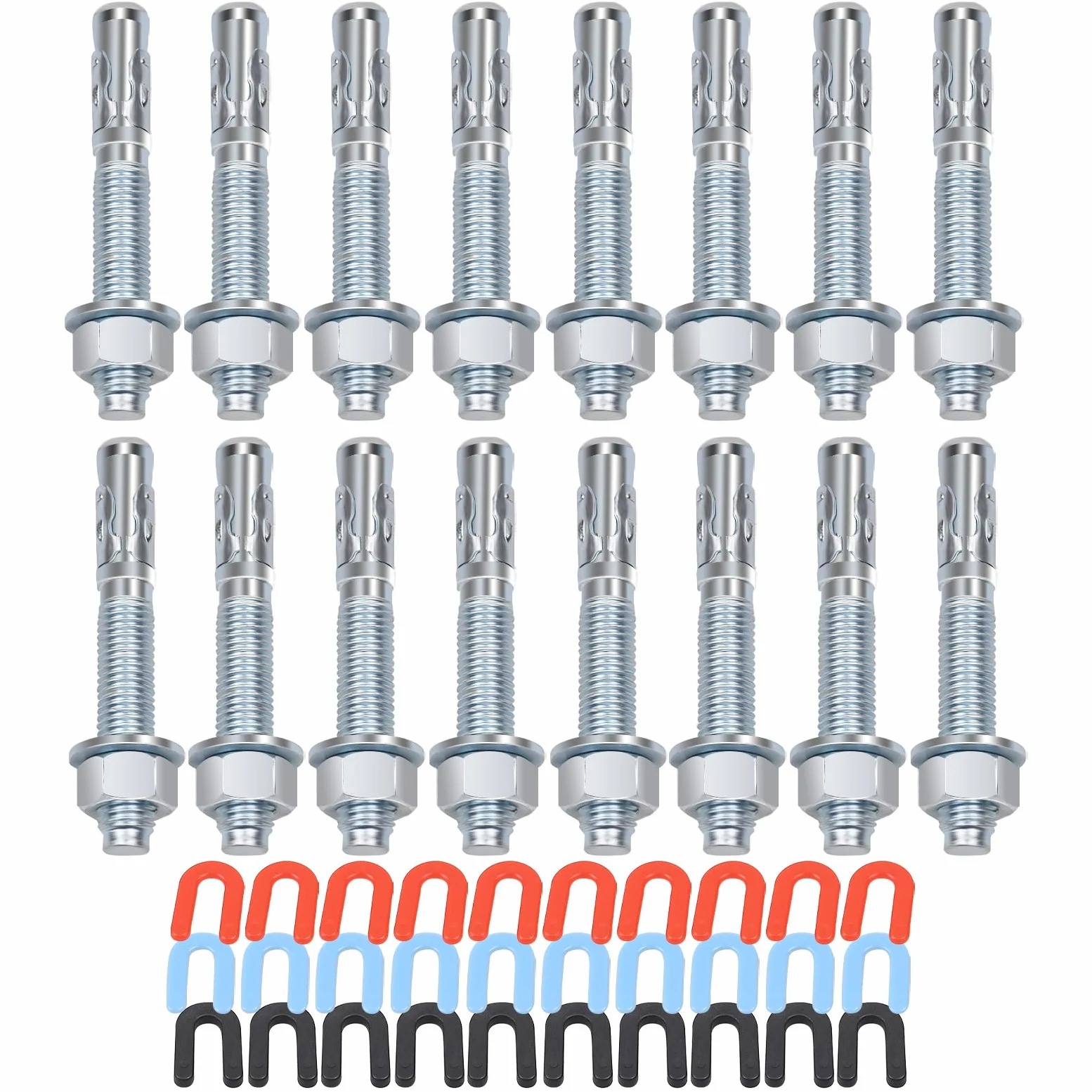 Kit de instalación de elevación, kit de instalación de elevación de coche (16 pernos de anclaje de cuña de 3/4 x 5.5 pulgadas)