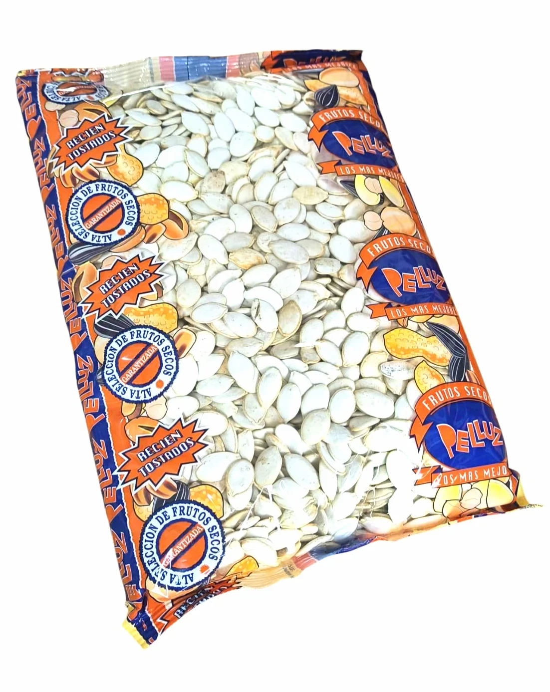 Pelluz Pipas de Calabaza Tostada Aguasal 1Kg semillas con cascara snacks