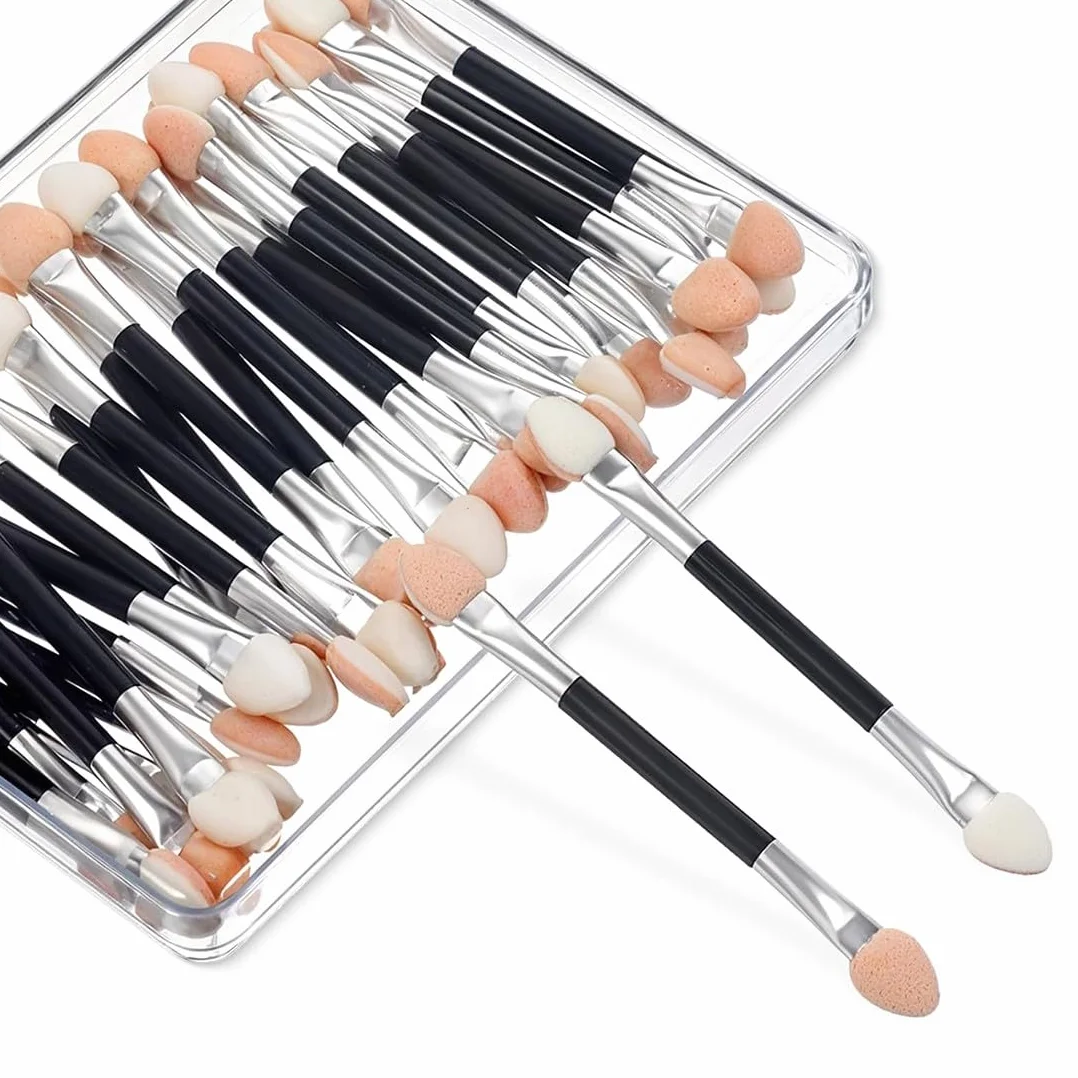 Aplicador de Maquillaje Doble Punta, Sombra para Ojos, Mini Esponja, 20 Piezas