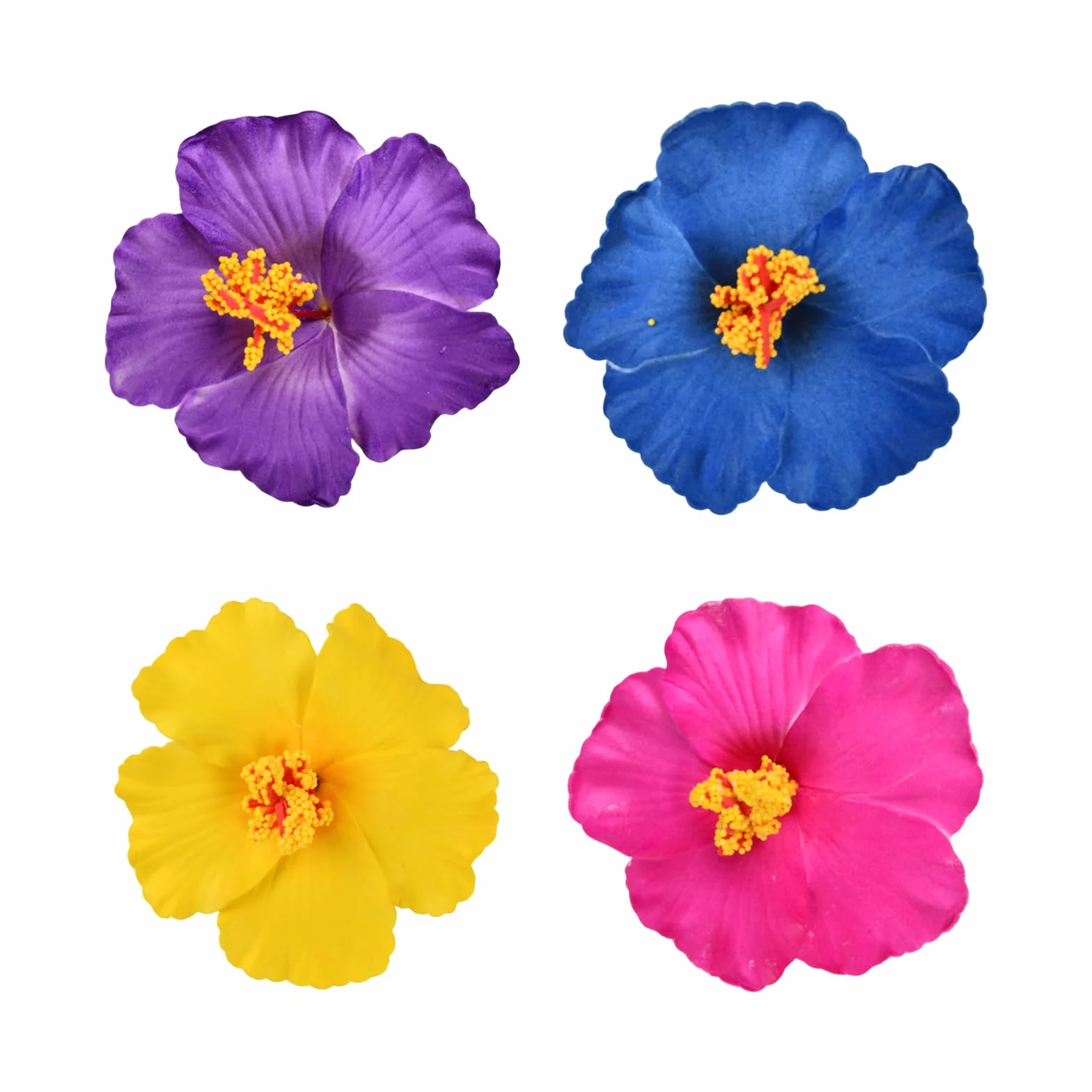 Pinzas Pelo Hawaianas 4 Piezas 9cm Multicolor Plumeria Horquillas para el Pelo Flores Tocados Fiesta Playa