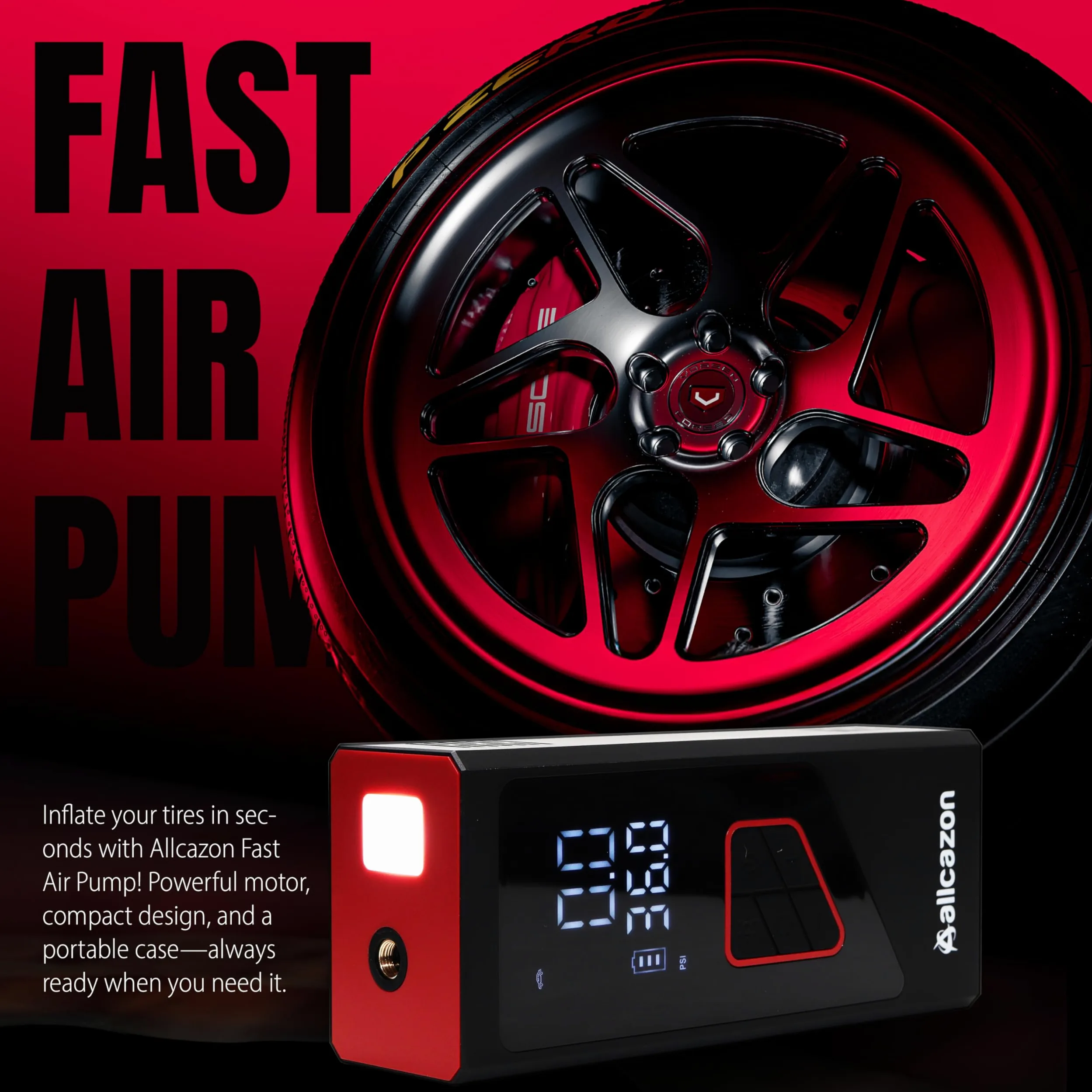 Inflador de neumáticos, compresor de aire portátil, inflador de neumáticos portátil de 150 PSI para automóvil, bomba de aire para neumáticos de automóvil con herramientas de medidor de presión de
