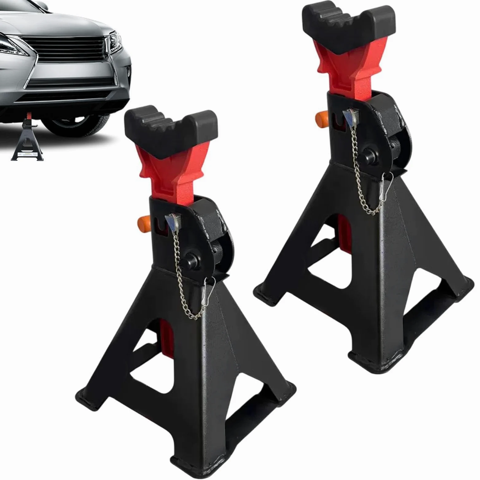 Soportes de Gato para Camión Caballete Ajustable con Bloqueo 3/6 Toneladas | Soporte Altura Ajustable Para Remolques Camiones Vehículos Automoción SUV Motocicletas Garaje