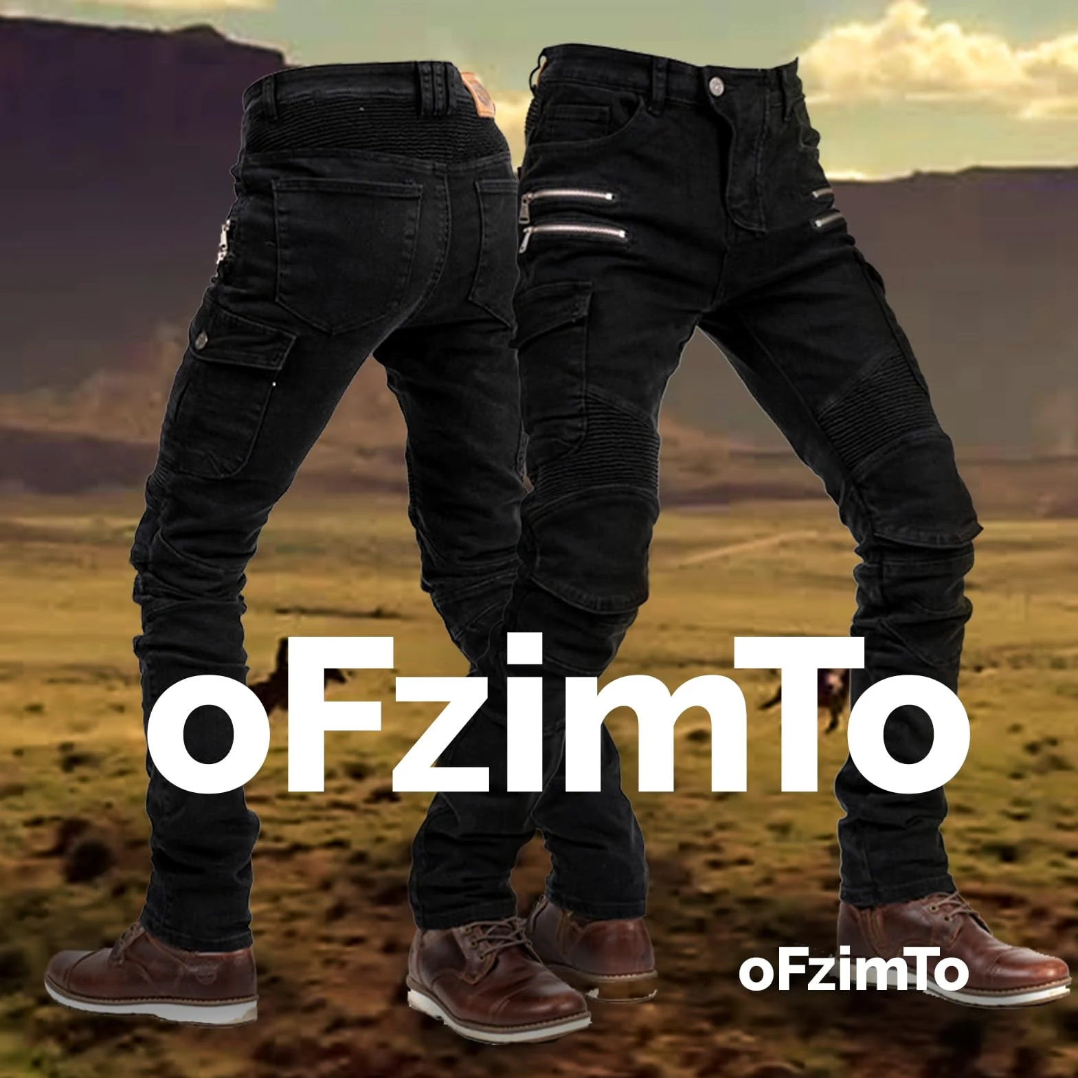 Pantalon Moto Hombre con Protecciones, Pantalon Vaquero Moto, Segunda Generación de Equipos de Protección Mejorados, Marcado CE (EN1621-1:2037)