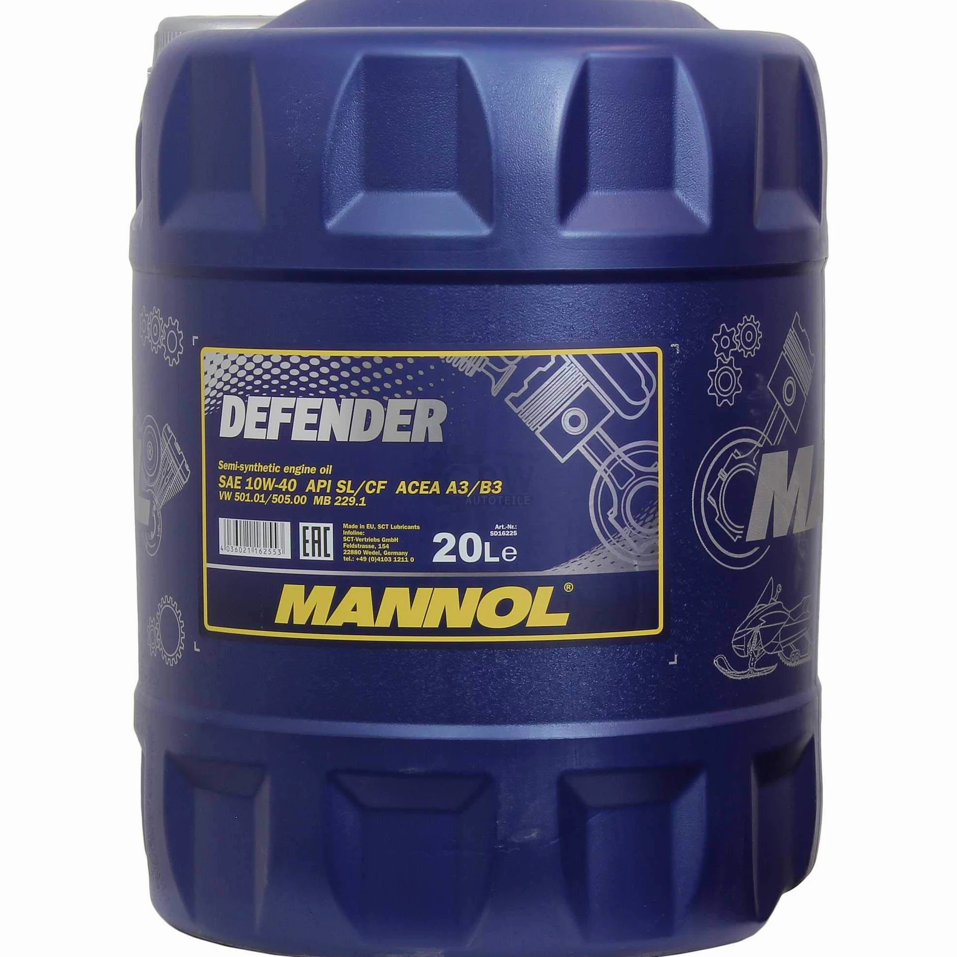Mannol Defender 10W-40 API SL/CF MN7507-20 - Aceite de motor (20 L, incluye grifo de salida)
