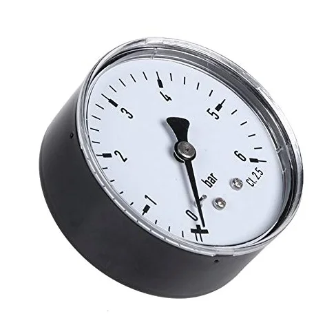 Mini manómetro de alta precisión de 0-6 bar Probador de presión de montaje de rosca de 1/4 Npt Compatible con agua líquida de aceite de aire de combustible (Color : Black) (Black)