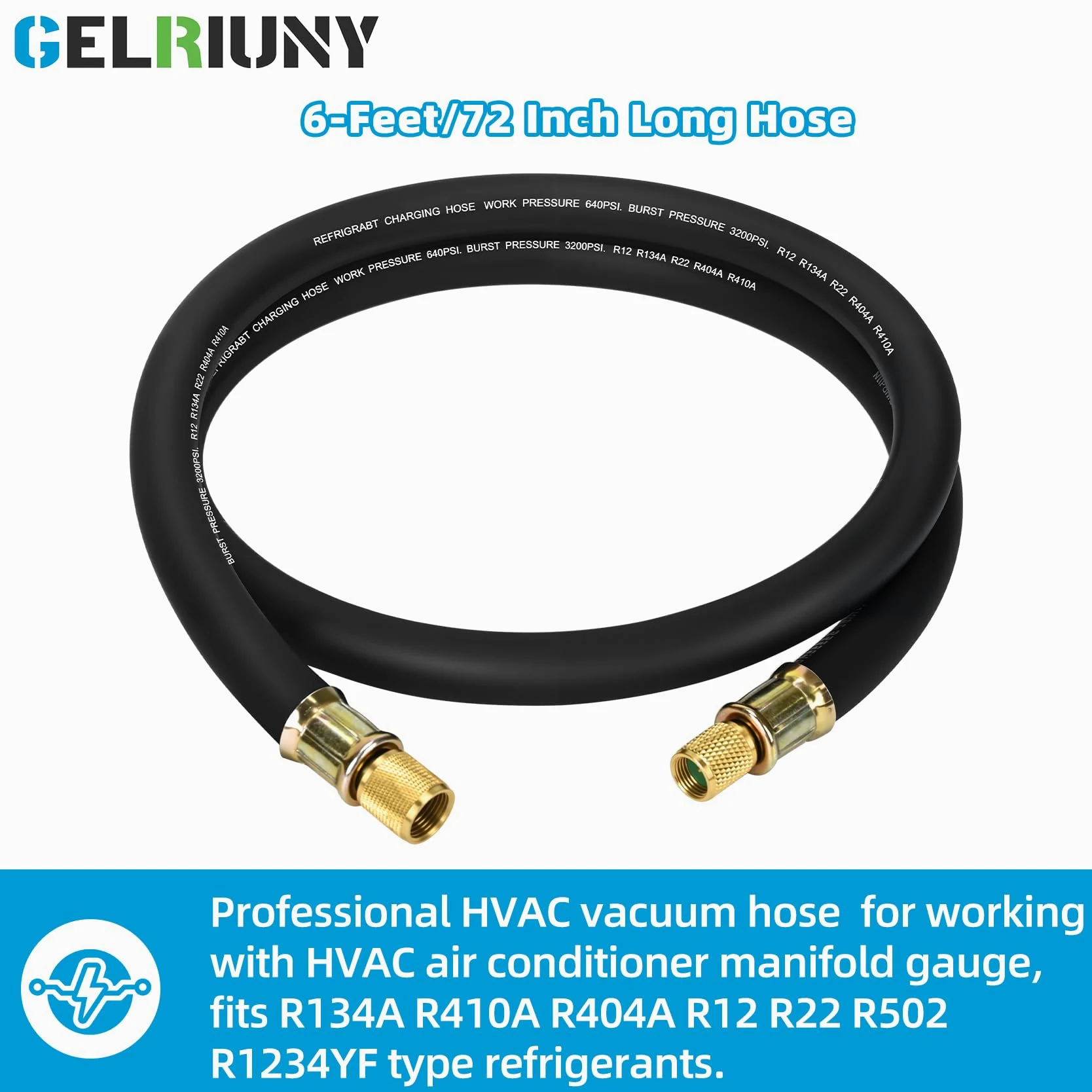 Manguera de vacío HVAC mejorada de 1/2 pulgada, manguera de refrigerante certificada por vacío de alto flujo, 1/2 x 3/8 pulgadas, aspiradora de 20 micras, evacuación y recuperación más rápida de HVAC