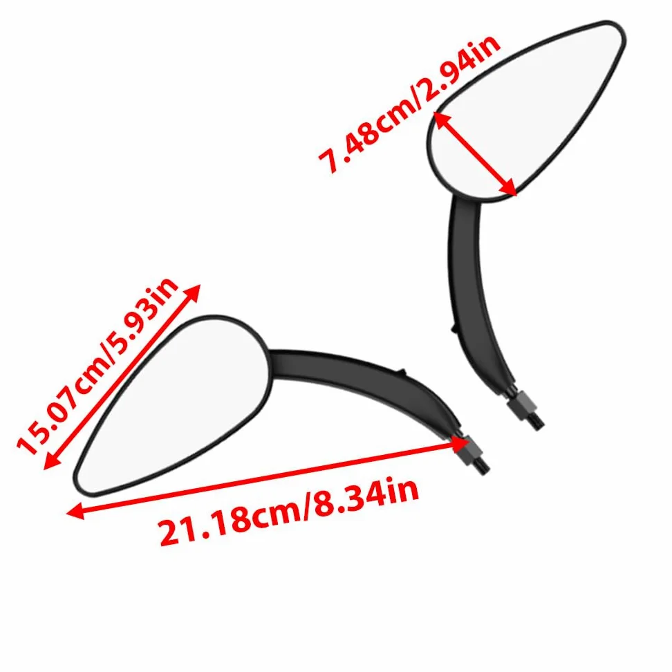 Baceyong Espejo retrovisor lateral para manillar de motocicleta, con intermitentes LED, compatible con motocicletas con puntos de fijación de 8 o 10 mm, color negro