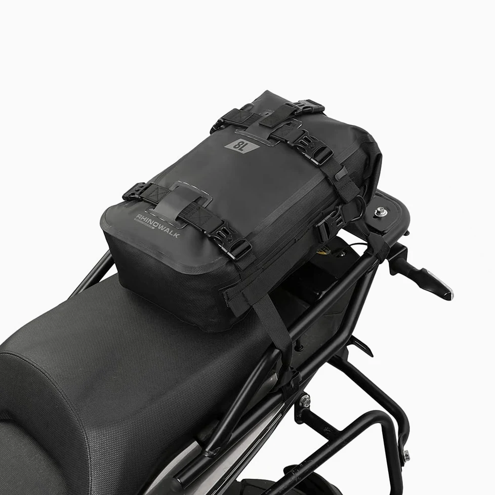 Rhinowalk Bolsa de Motocicleta Multifuncional 8L Maleta de Moto Alforjas Negro