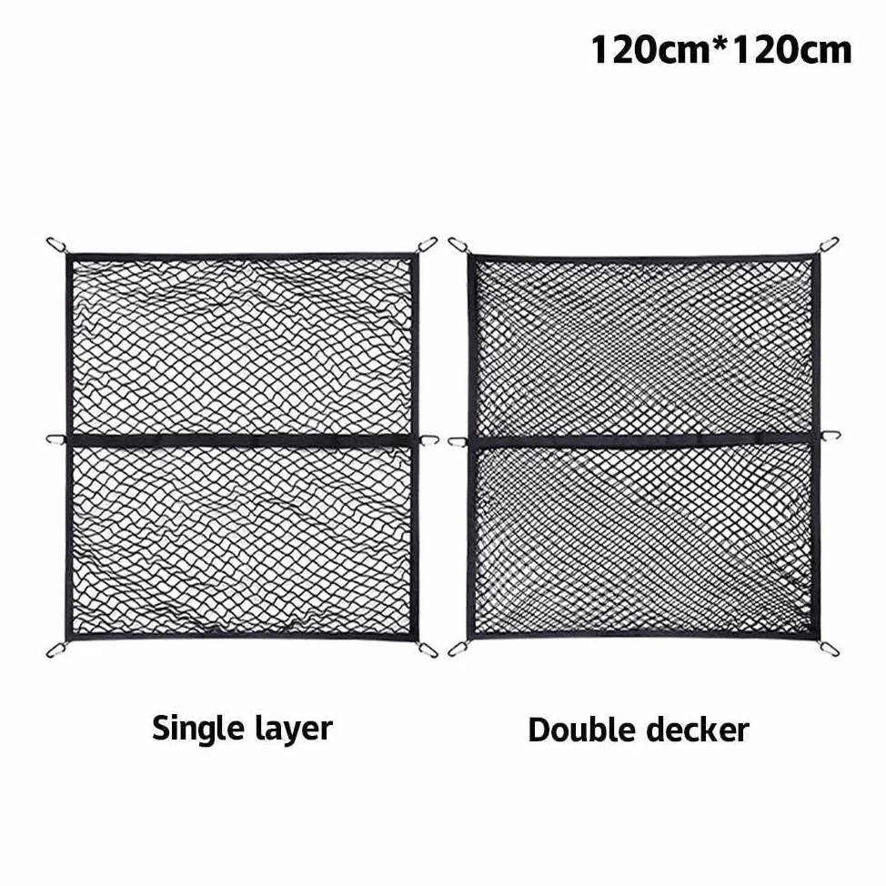 Red de Almacenamiento Red De Carga Elástica 1,2 X 1,2 M para Camioneta Maletero Red Fija Antideslizante Herramienta Almacenamiento Equipaje para Coche Red Elástica Maletero