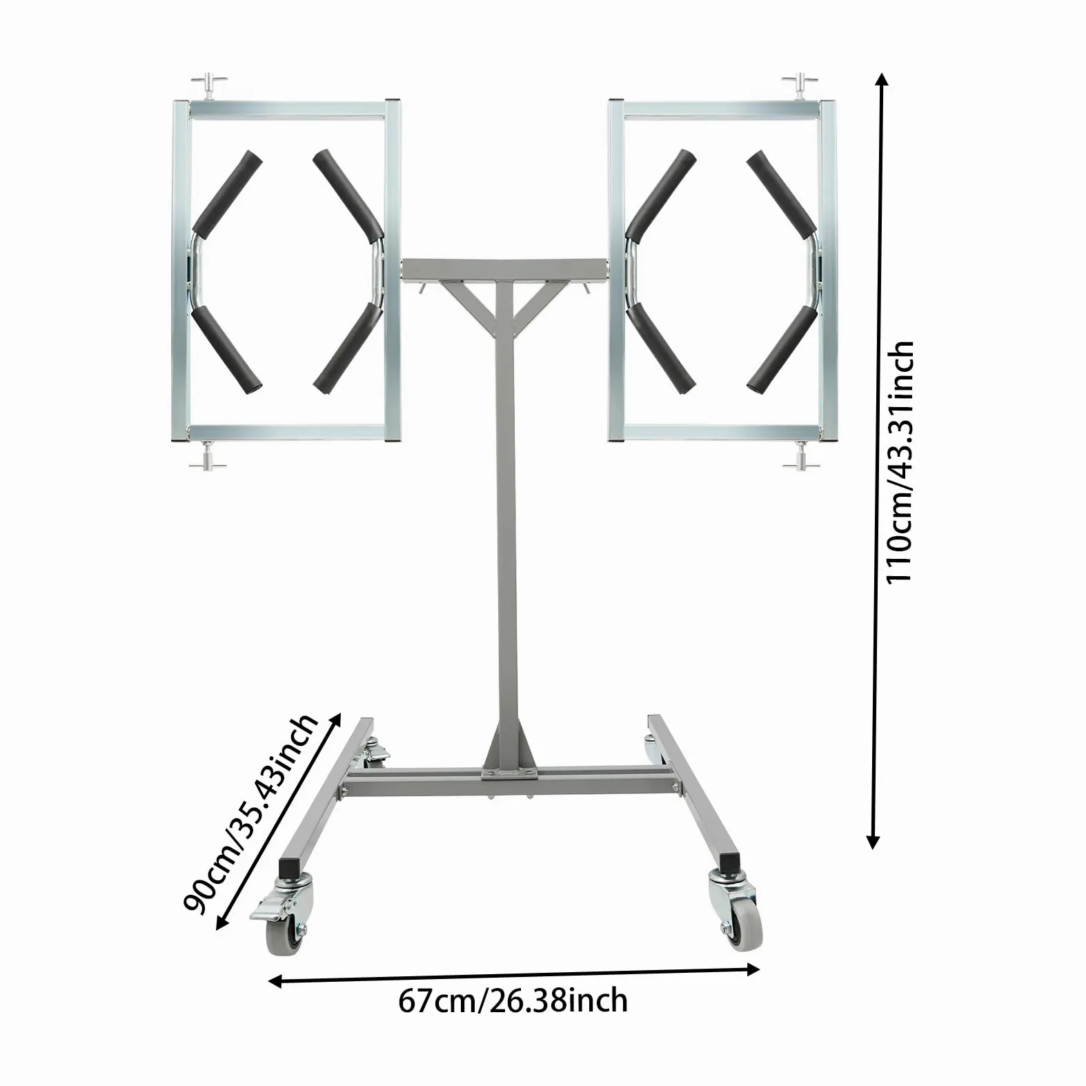 60 kg Felgenlackierständer con 360° Drehbaren Mounts con 4 ruedas, acero Autostoßstange Lackierständer para 2 llantas