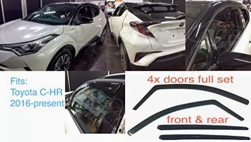 Deflectores de Aire para Toyota C-HR 2016-presente Protección Sol Lluvia Nieve Viento Vidrio Acrílico PMMA