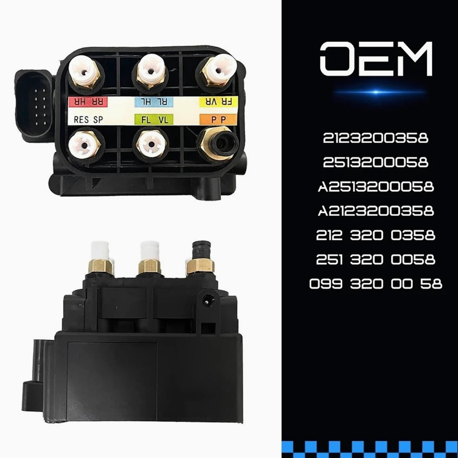 Suspensiones aire,Amortiguador de aire Bloque de válvula solenoide de suministro de bomba de compresor de suspensión neumática para Mercedes W221 W166 W164 W251 W212 W222 C216